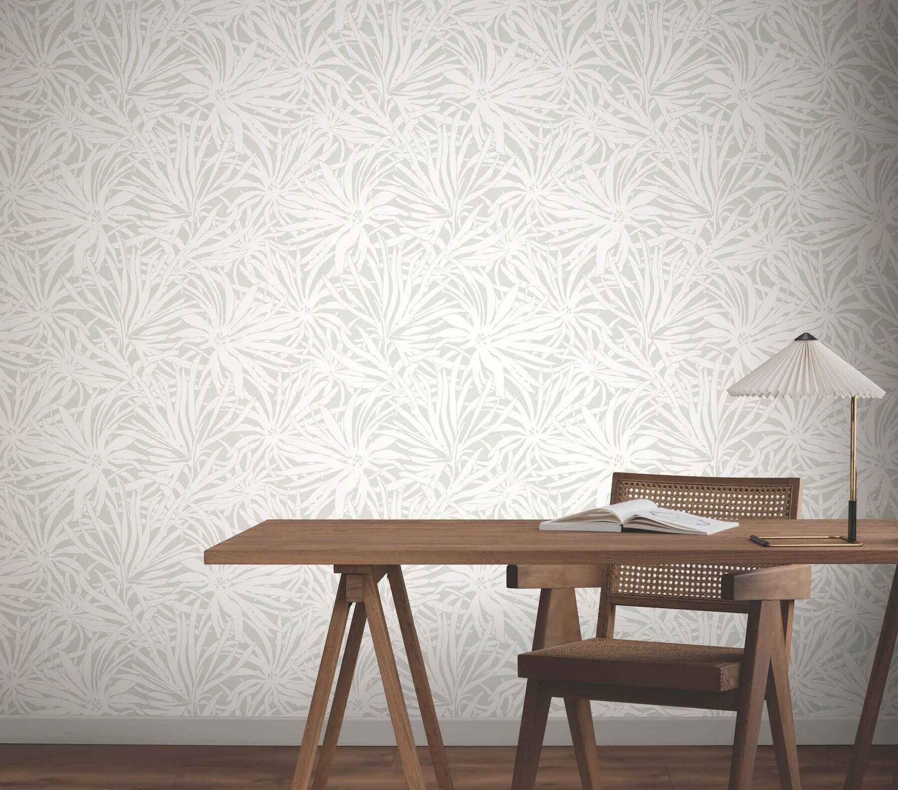 Floral Canopy Grey Wallpaper - York Wallcoverings - GN2572