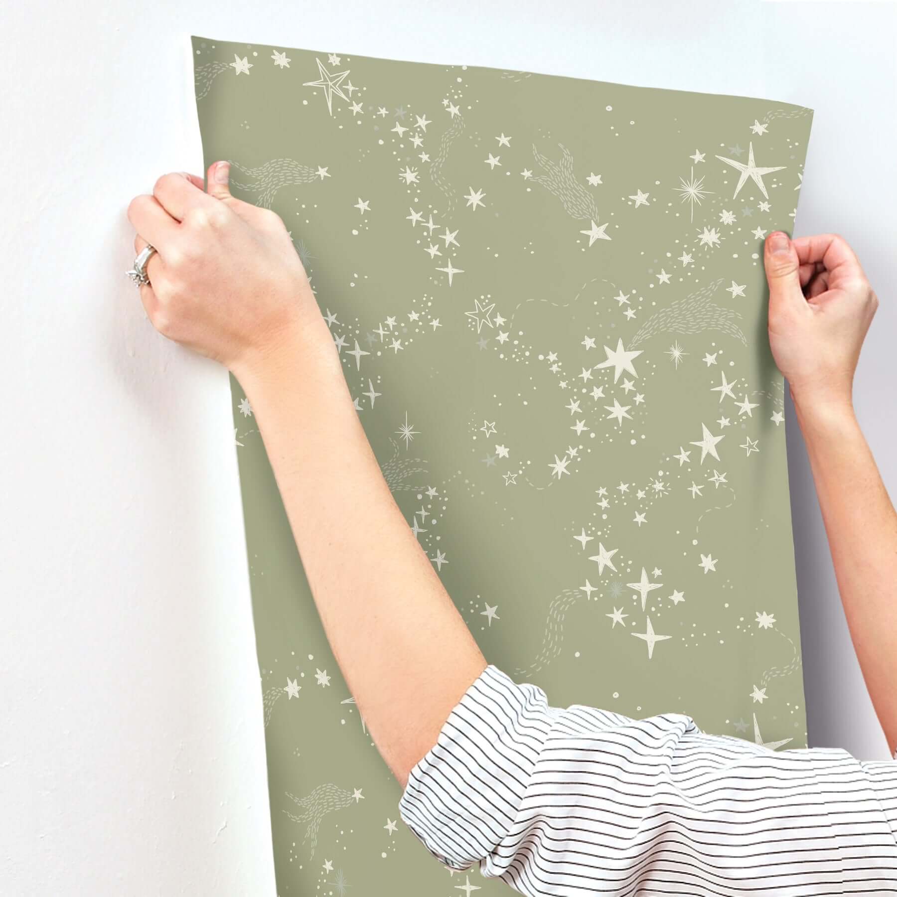 stjarnhimmel-green-wallpaper-york-wallcoverings-mb29022 - York Wallcoverings Wallpaper