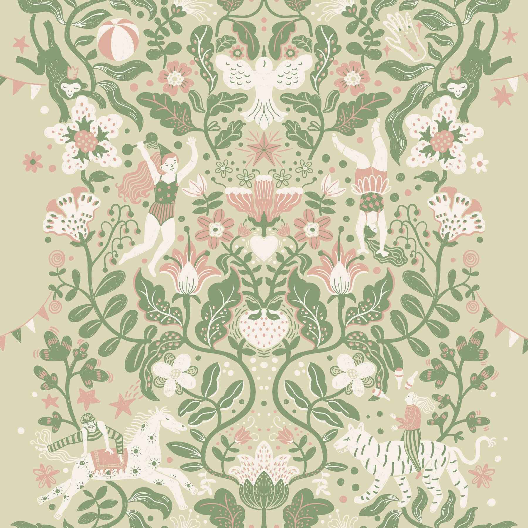 Cirkus Light Green Wallpaper - York Wallcoverings - MB29026 - York Wallcoverings Wallpaper