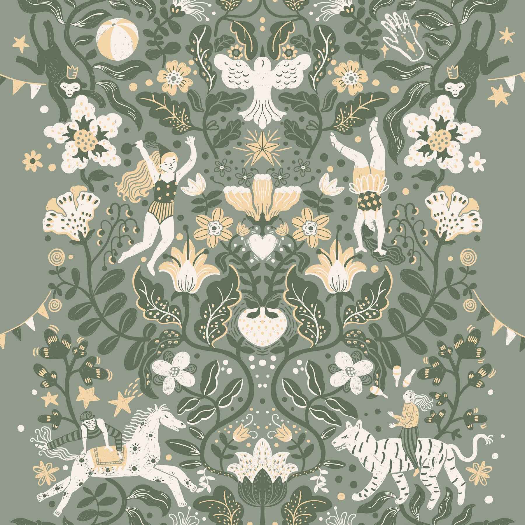 Cirkus Sea Green Wallpaper - York Wallcoverings - MB29027 - York Wallcoverings Wallpaper