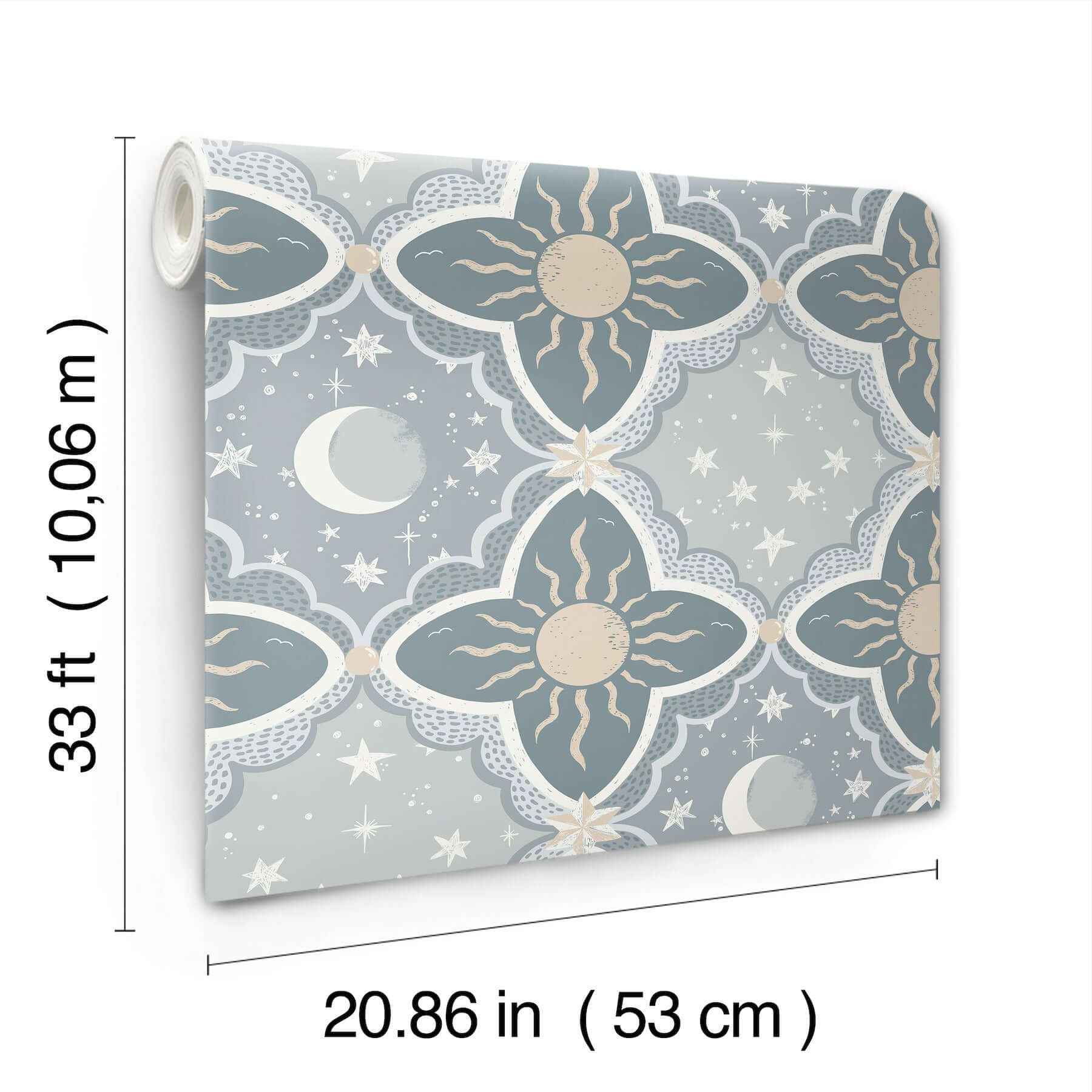 Sol & Mane Blue Wallpaper - York Wallcoverings - MB29034 - York Wallcoverings Wallpaper
