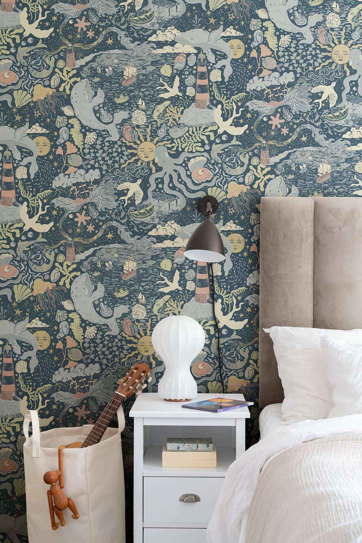 Havet Dark Blue Wallpaper - York Wallcoverings - MB29018 - York Wallcoverings Wallpaper