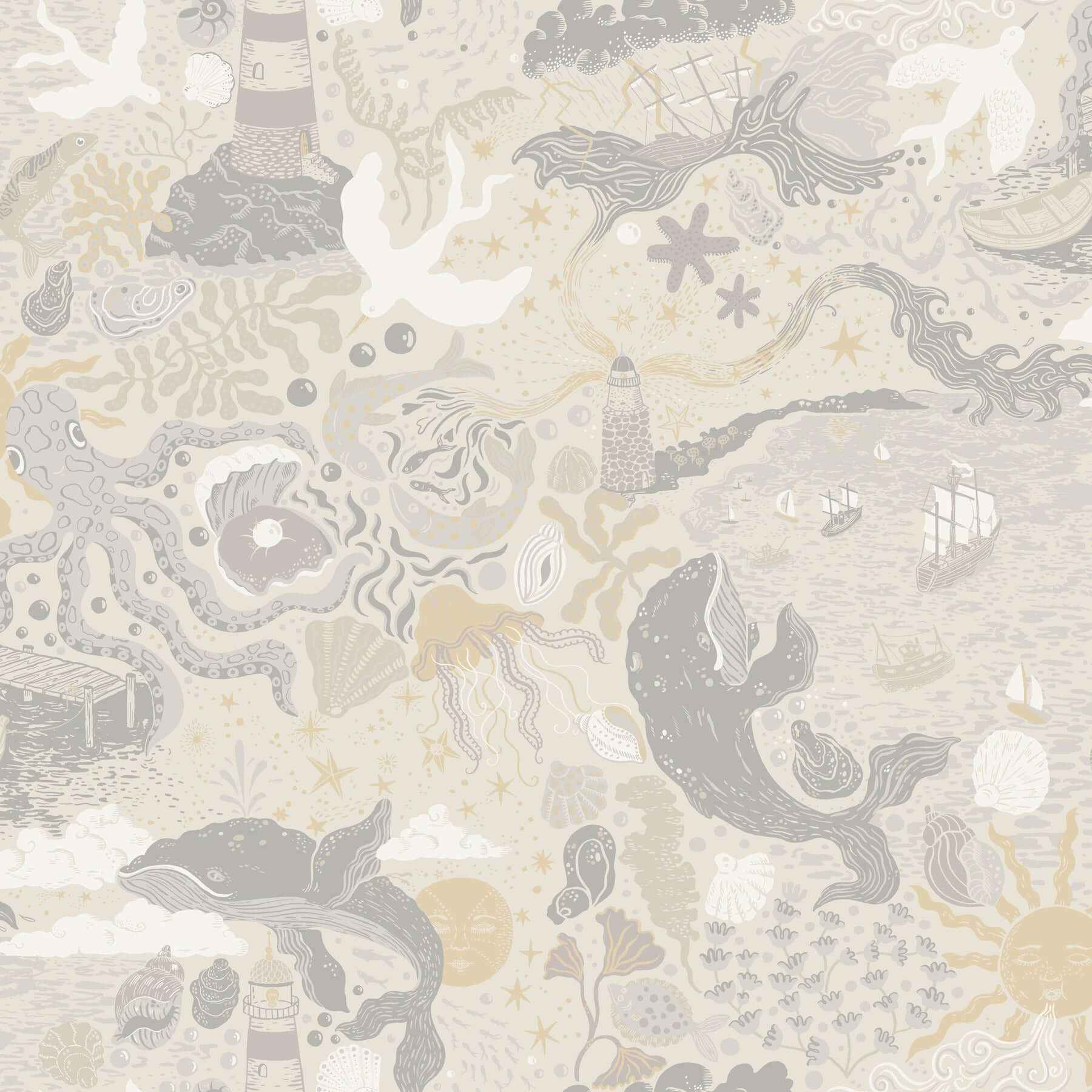 Havet Grey Wallpaper - York Wallcoverings - MB29016