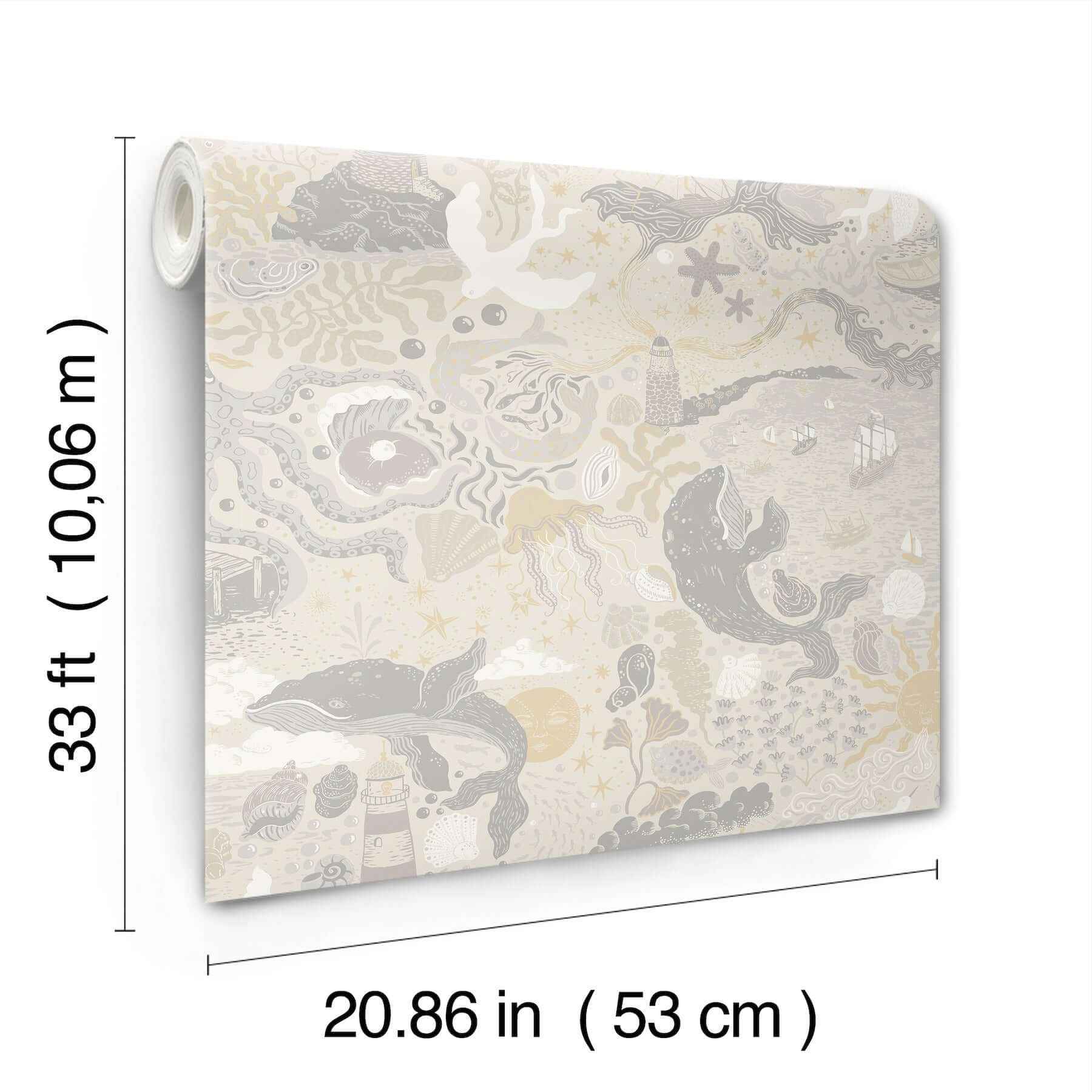 Havet Grey Wallpaper - York Wallcoverings - MB29016 - York Wallcoverings Wallpaper