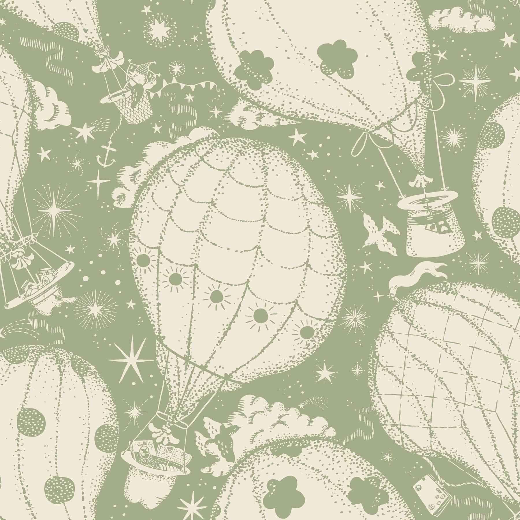 Ballongerna Green Wallpaper - York Wallcoverings - MB29004 - York Wallcoverings Wallpaper