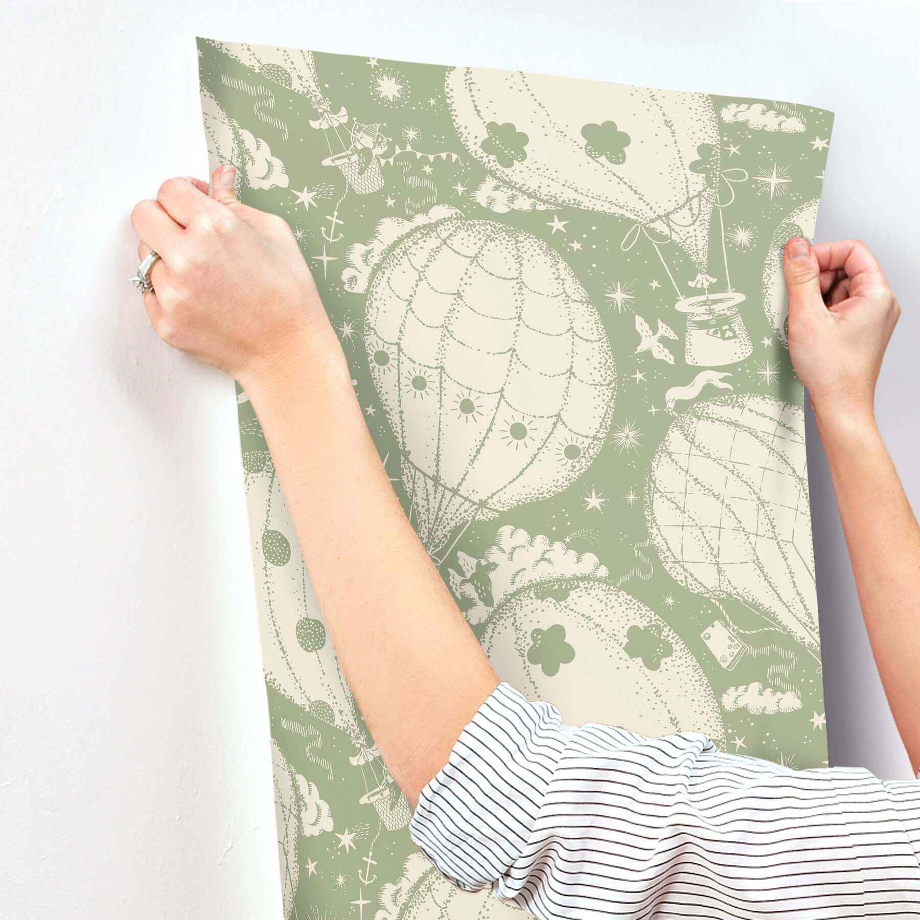 Ballongerna Green Wallpaper - York Wallcoverings - MB29004 - York Wallcoverings Wallpaper