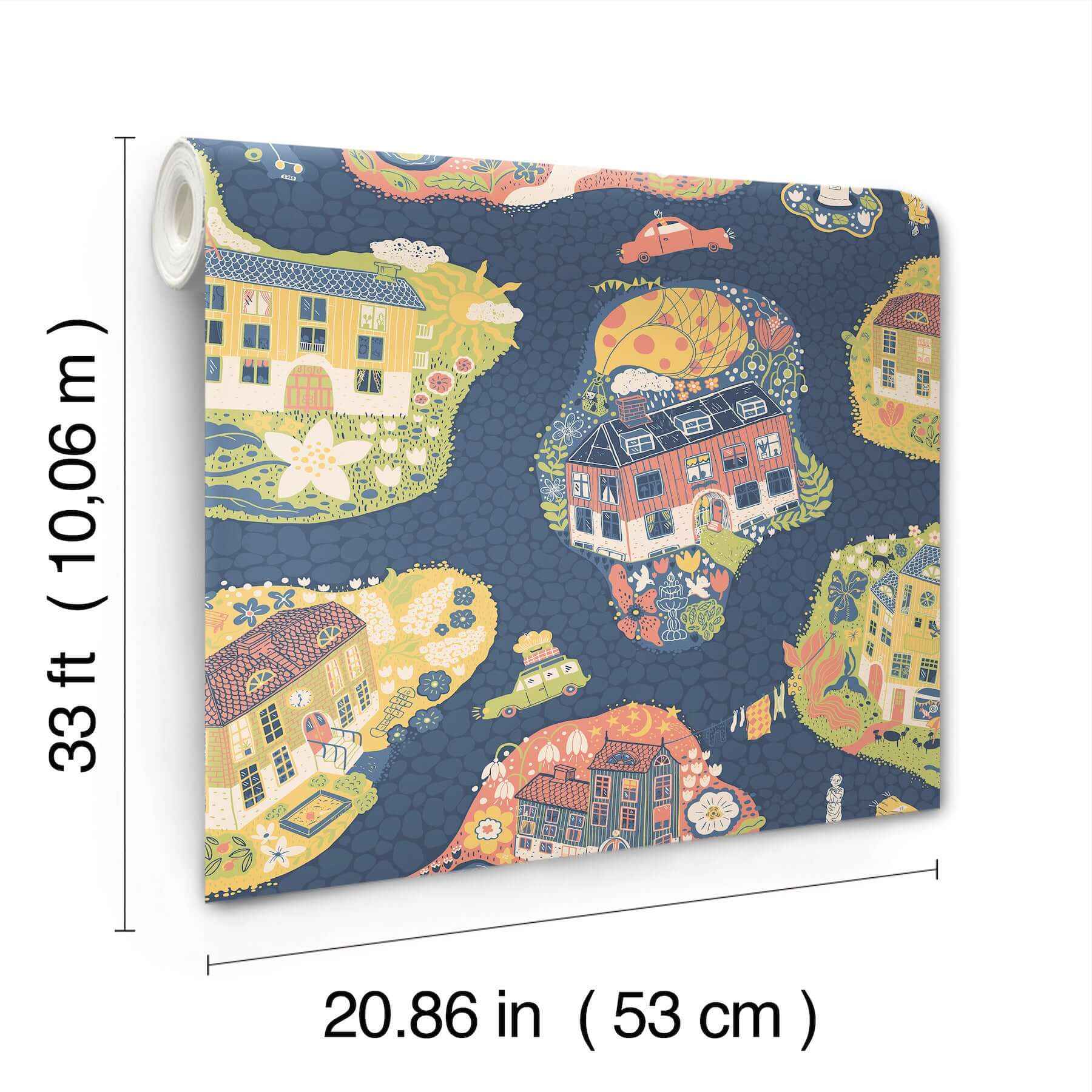 Staden Dark Blue Wallpaper - York Wallcoverings - MB29010 - York Wallcoverings Wallpaper