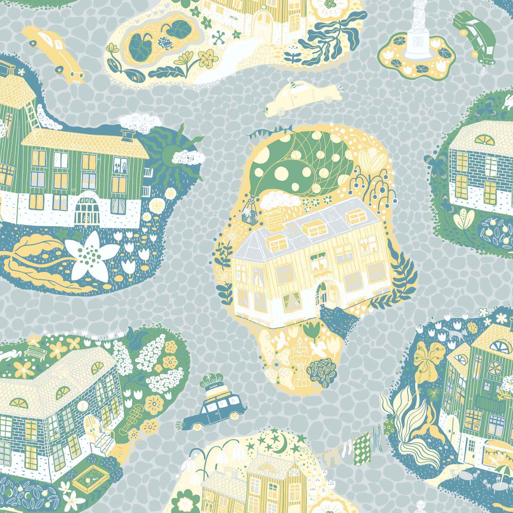 Staden Light Blue Wallpaper - York Wallcoverings - MB29009