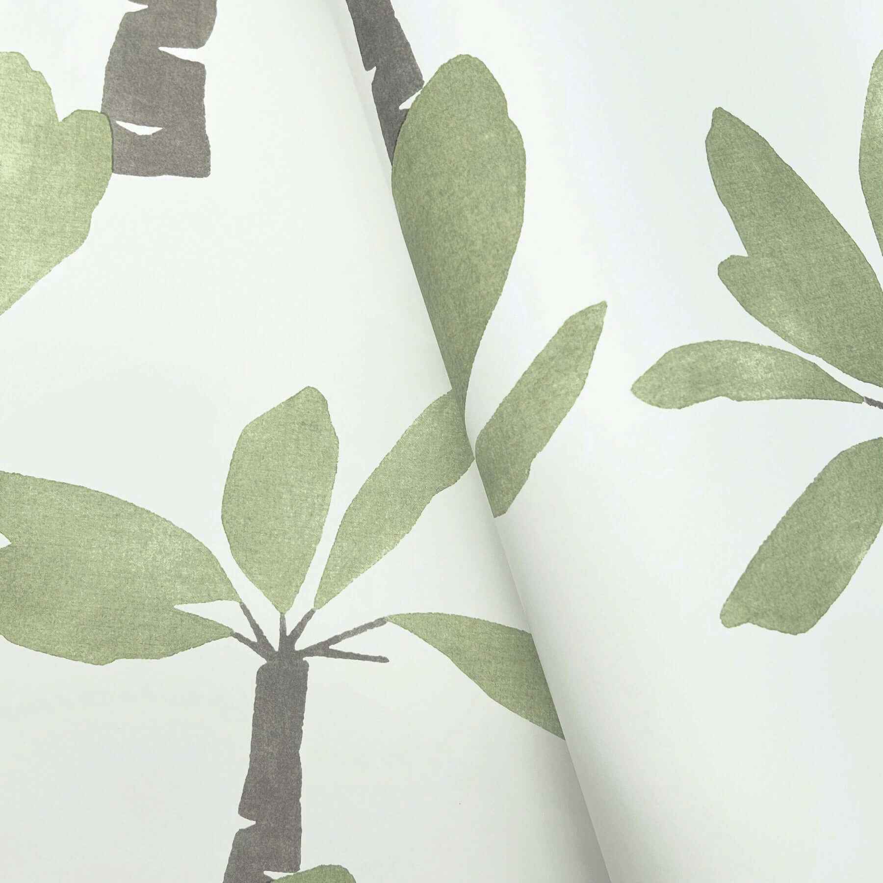 Painted Oasis Leaf Green Wallpaper - York Wallcoverings - ZM2839 - York Wallcoverings Wallpaper
