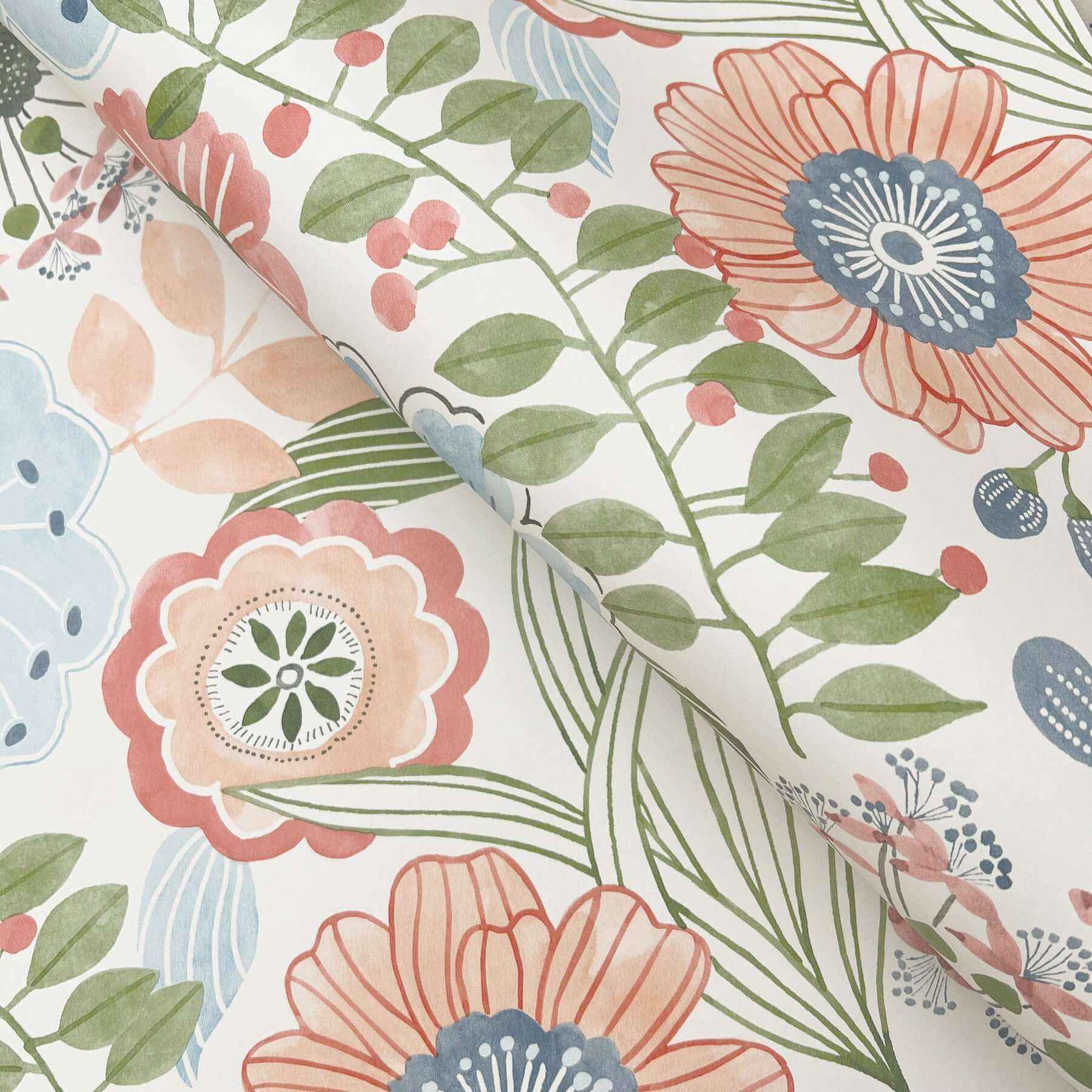 Artistic Bouquet Multicolor Wallpaper - York Wallcoverings - ZM2893 - York Wallcoverings Wallpaper