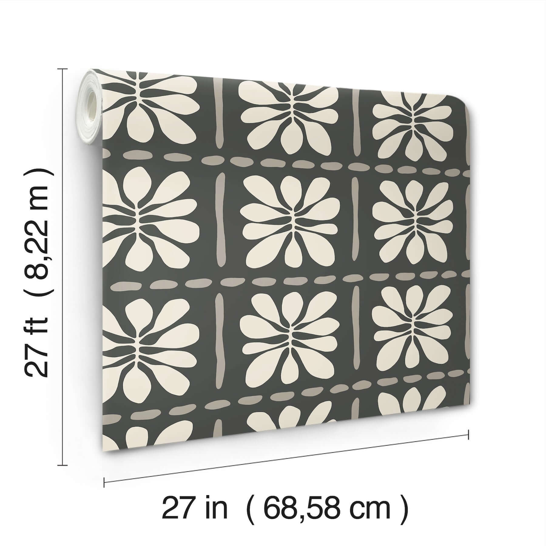 mimosa-fleur-carbon-black-wallpaper-york-wallcoverings-zm2810 - York Wallcoverings Wallpaper