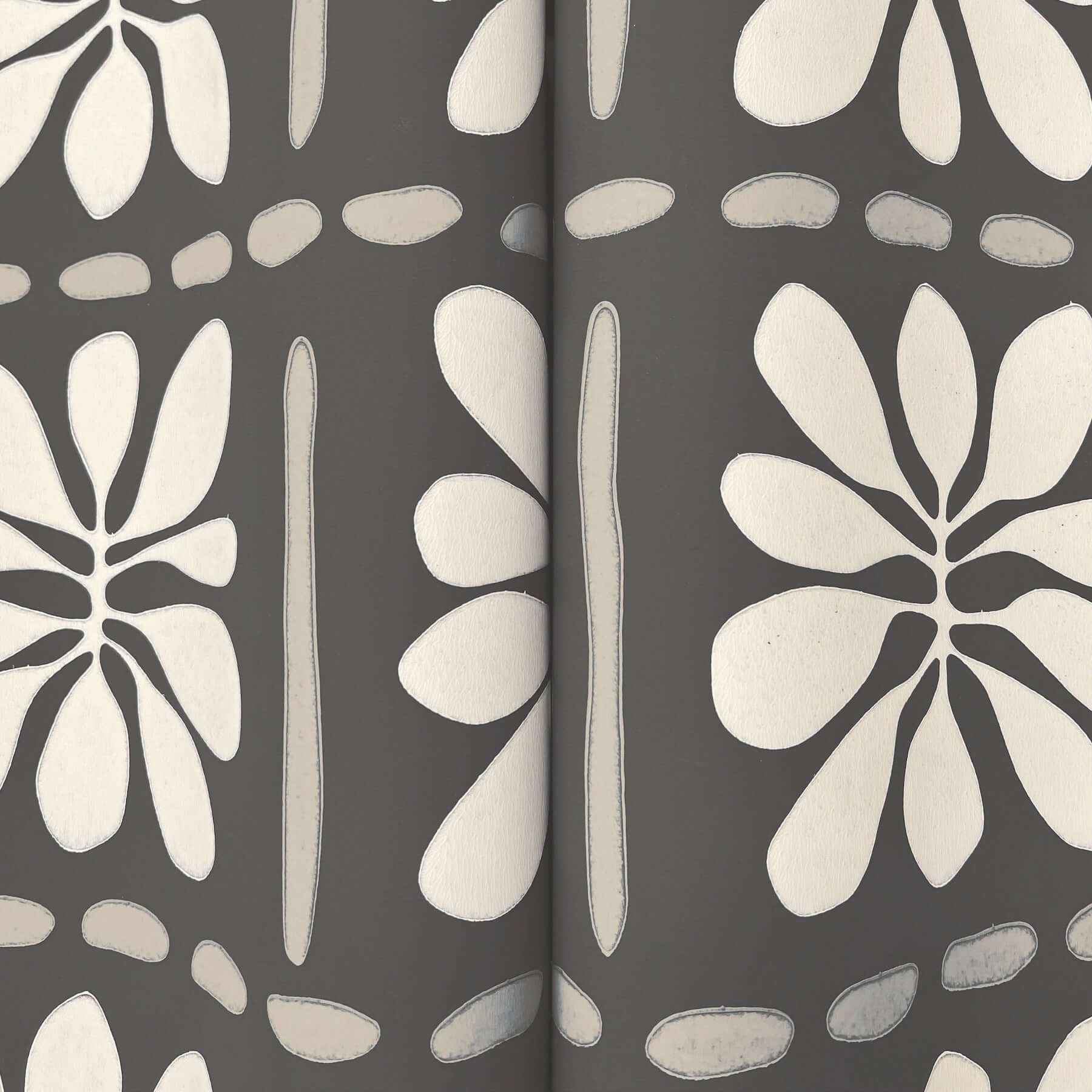 Mimosa Fleur Carbon Black Wallpaper - York Wallcoverings - ZM2810 - York Wallcoverings Wallpaper