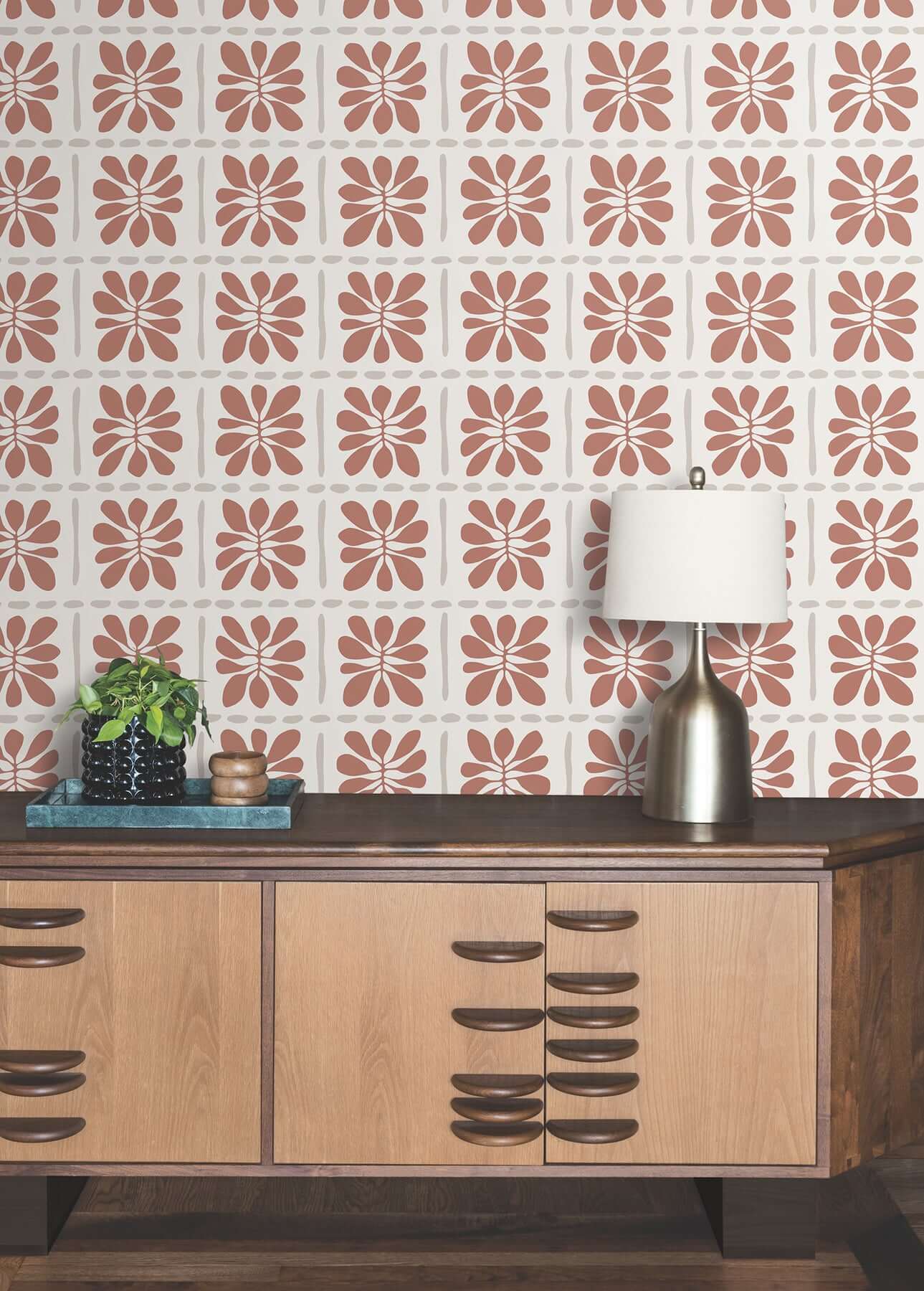 mimosa-fleur-terracotta-wallpaper-york-wallcoverings-zm2809 - York Wallcoverings Wallpaper
