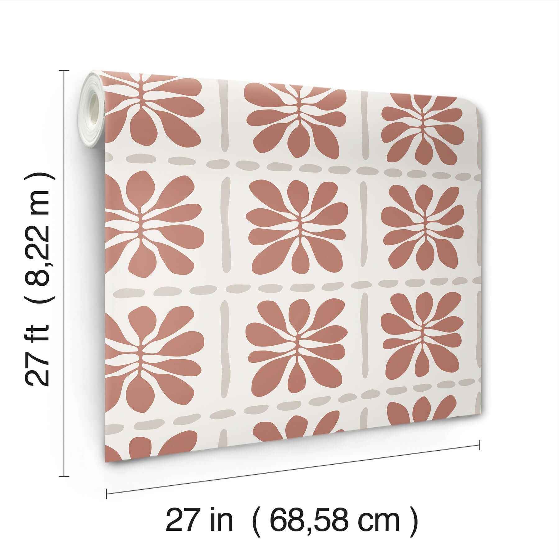 Mimosa Fleur Terracotta Wallpaper - York Wallcoverings - ZM2809 - York Wallcoverings Wallpaper