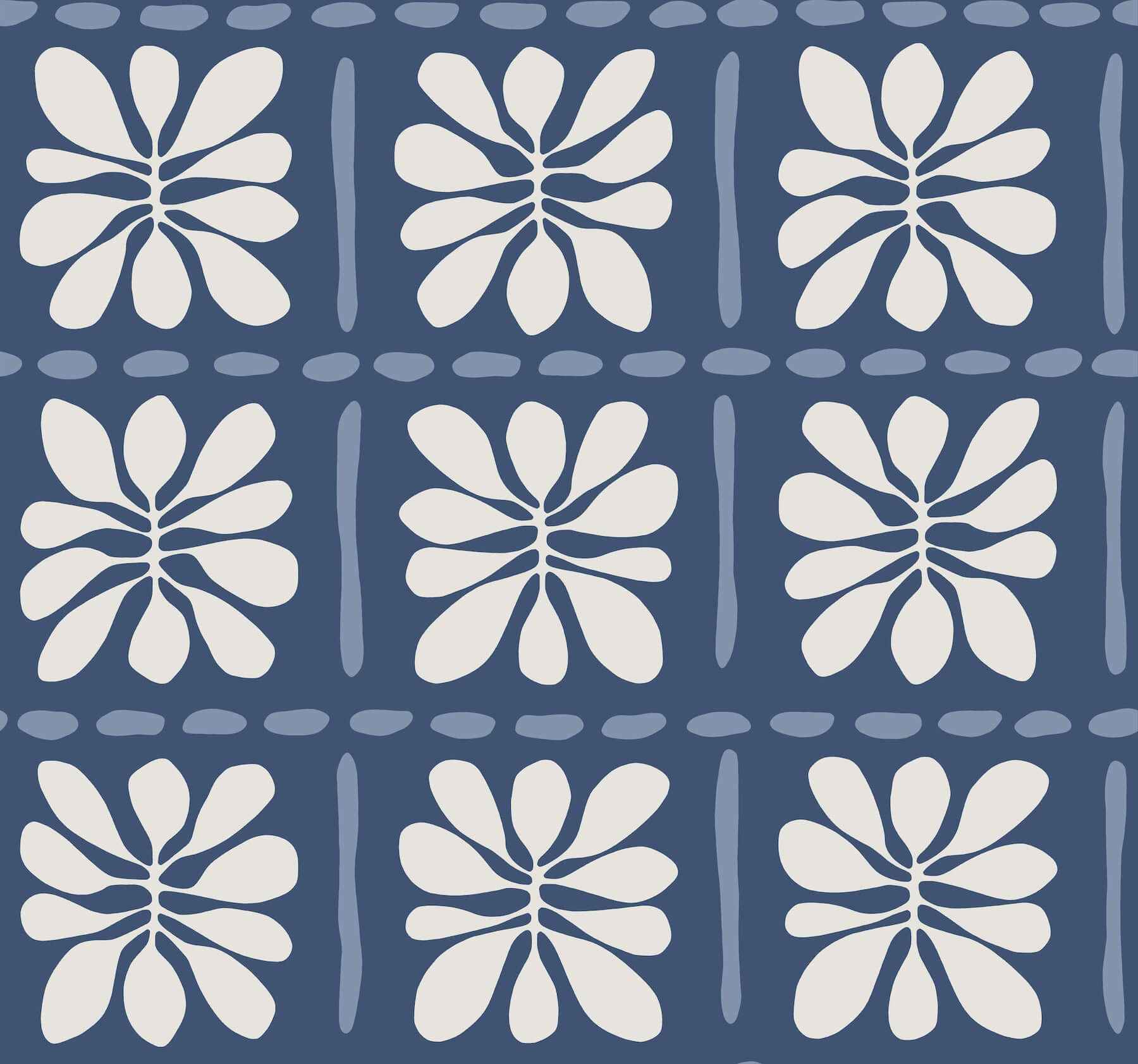Mimosa Fleur Ultramarine Wallpaper - York Wallcoverings - ZM2807 - York Wallcoverings Wallpaper
