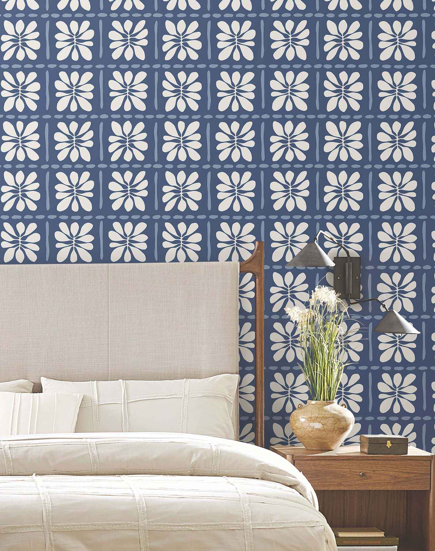 Mimosa Fleur Ultramarine Wallpaper - York Wallcoverings - ZM2807 - York Wallcoverings Wallpaper