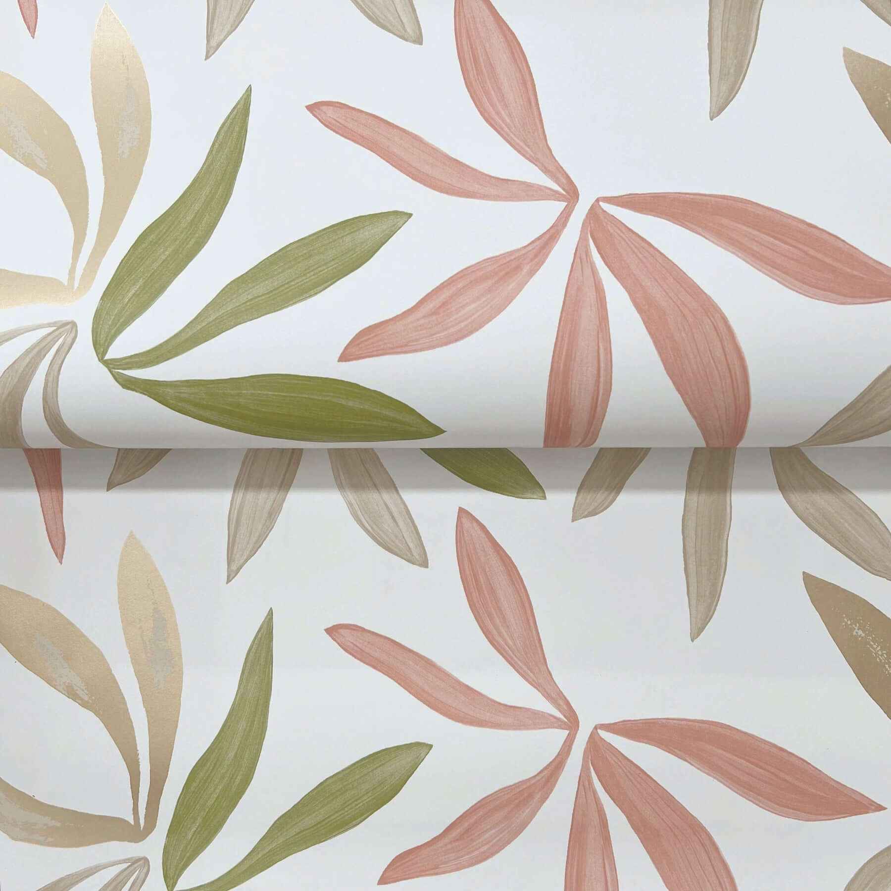 Little Garden Leaf & Coral Wallpaper - York Wallcoverings - ZM2812 - York Wallcoverings Wallpaper
