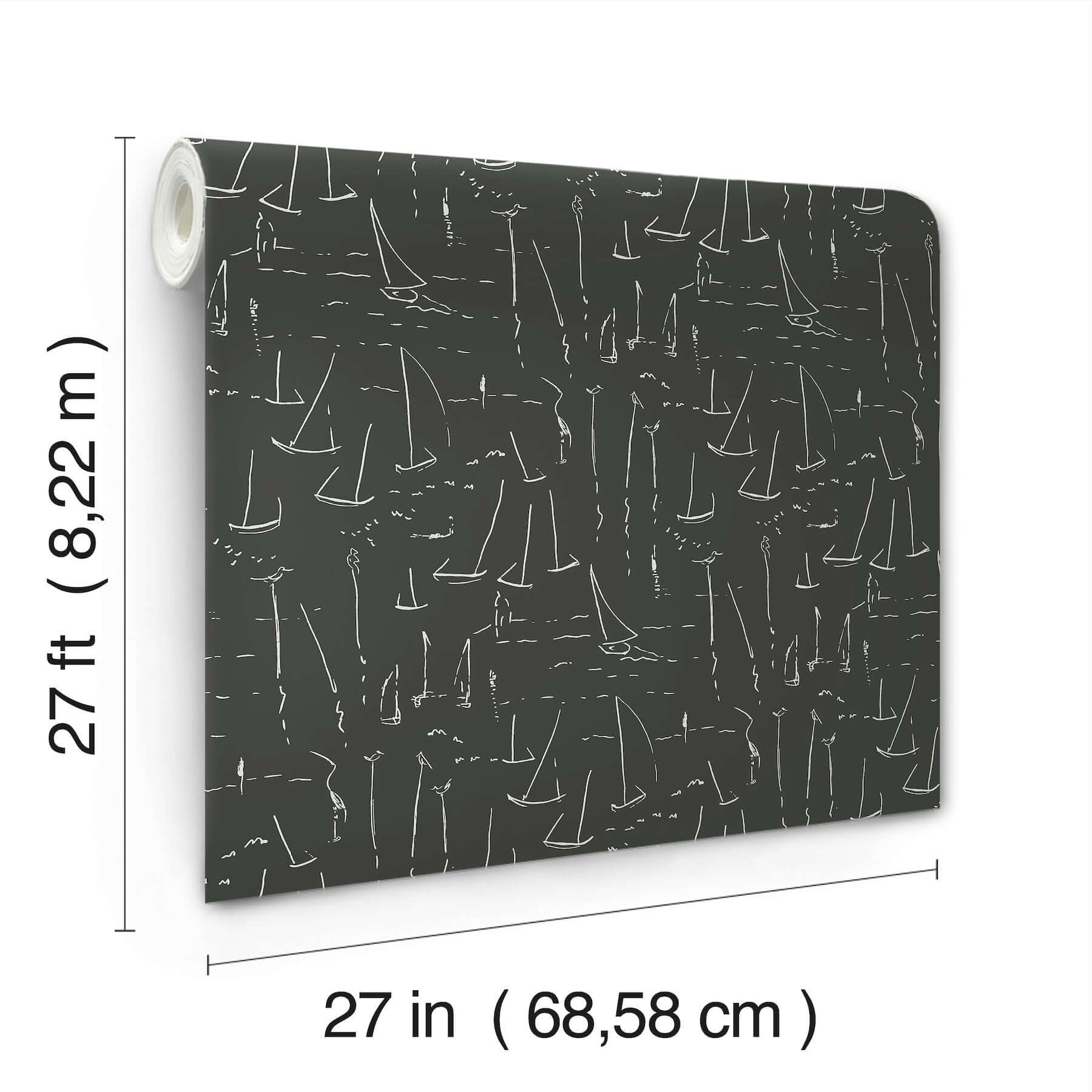vermillion-coast-carbon-black-wallpaper-york-wallcoverings-zm2842 - York Wallcoverings Wallpaper