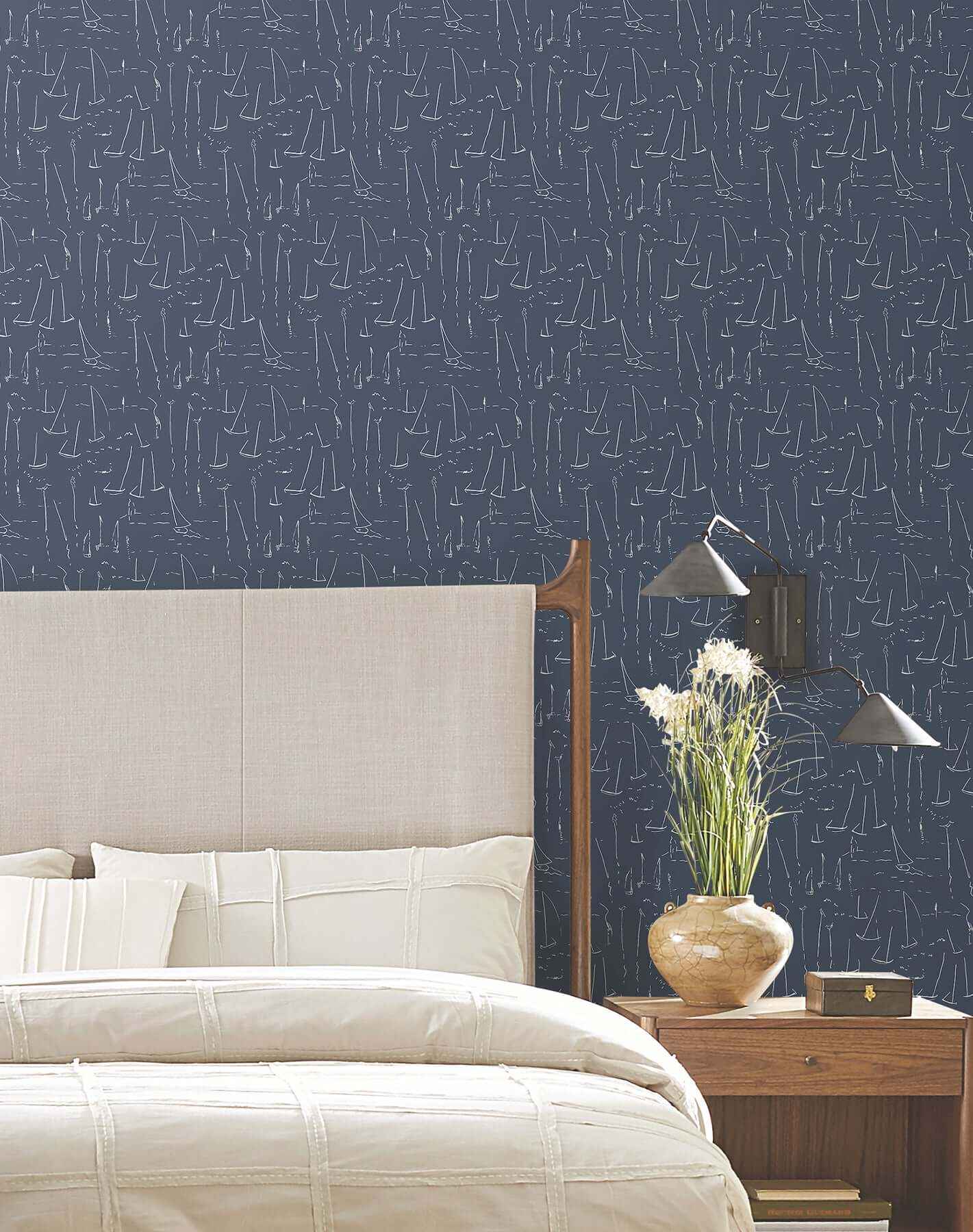 Vermillion Coast Ultramarine Wallpaper - York Wallcoverings - ZM2841 - York Wallcoverings Wallpaper