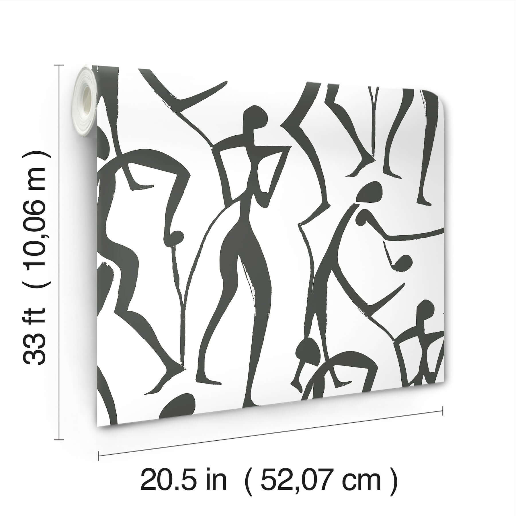 joyful-dancers-carbon-black-wallpaper-york-wallcoverings-zm2831 - York Wallcoverings Wallpaper