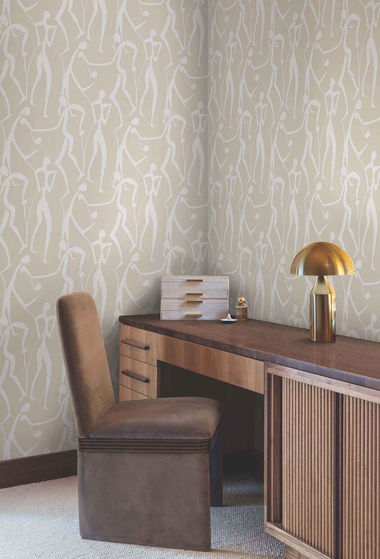 Joyful Dancers Nude Wallpaper - York Wallcoverings - ZM2834 - York Wallcoverings Wallpaper