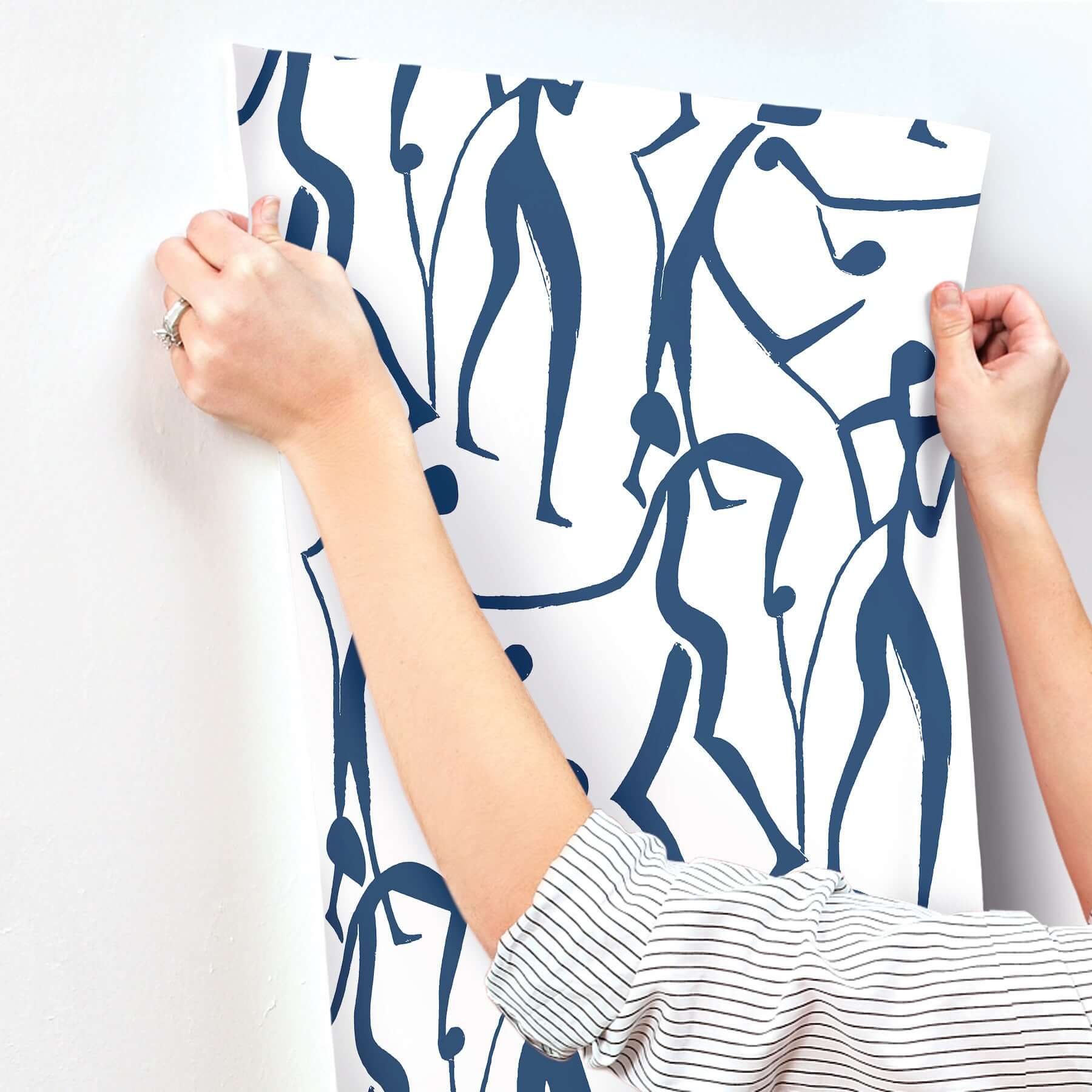 joyful-dancers-ultramarine-wallpaper-york-wallcoverings-zm2832 - York Wallcoverings Wallpaper