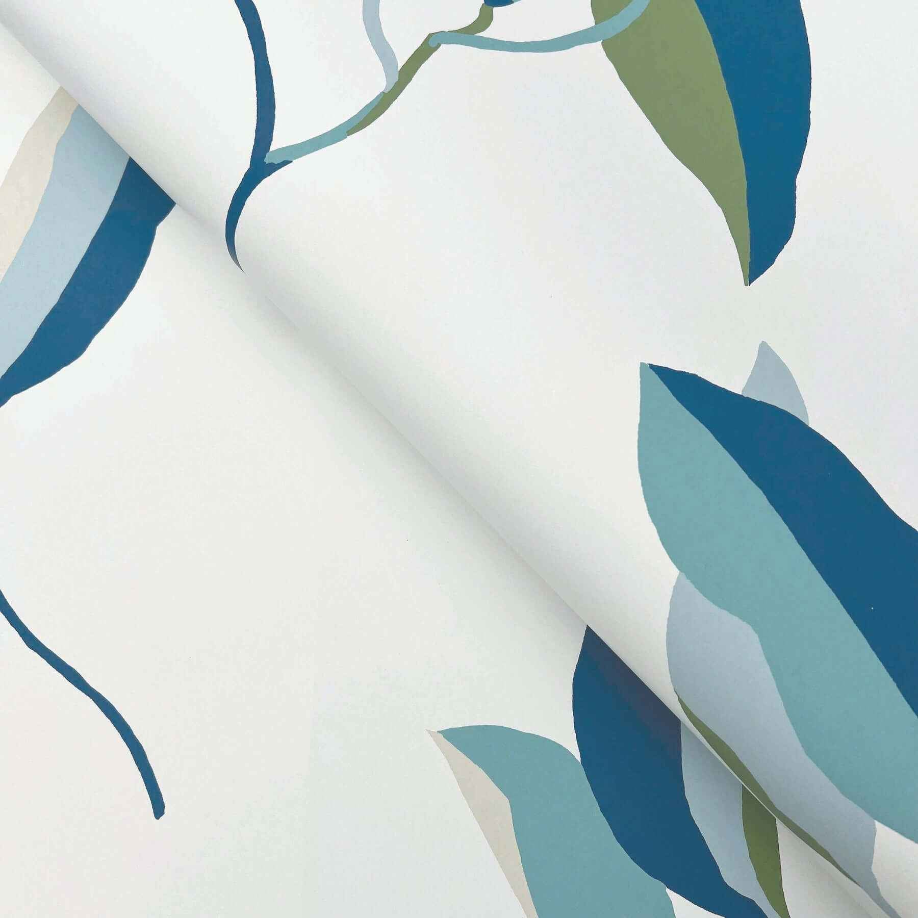 Brushwork Branches Alpine & Cobalt Wallpaper - York Wallcoverings - ZM2871 - York Wallcoverings Wallpaper