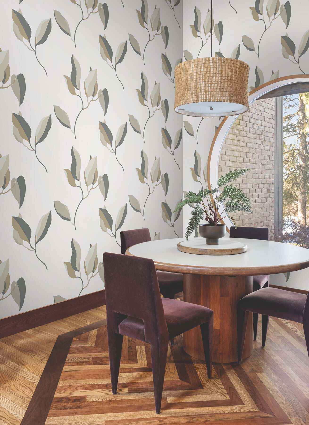 Brushwork Branches Neutral & Gold Wallpaper - York Wallcoverings - ZM2876 - York Wallcoverings Wallpaper