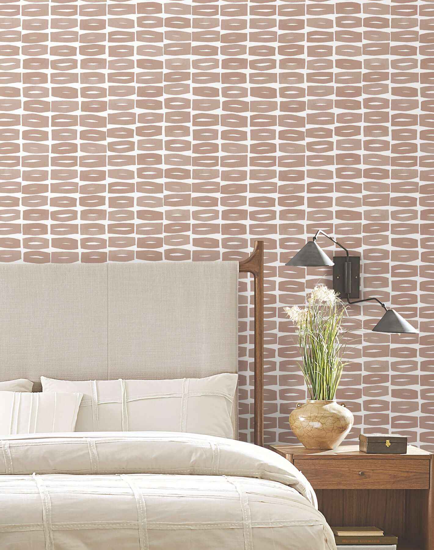 Modernist Motif Terracotta Wallpaper - York Wallcoverings - ZM2861 - York Wallcoverings Wallpaper