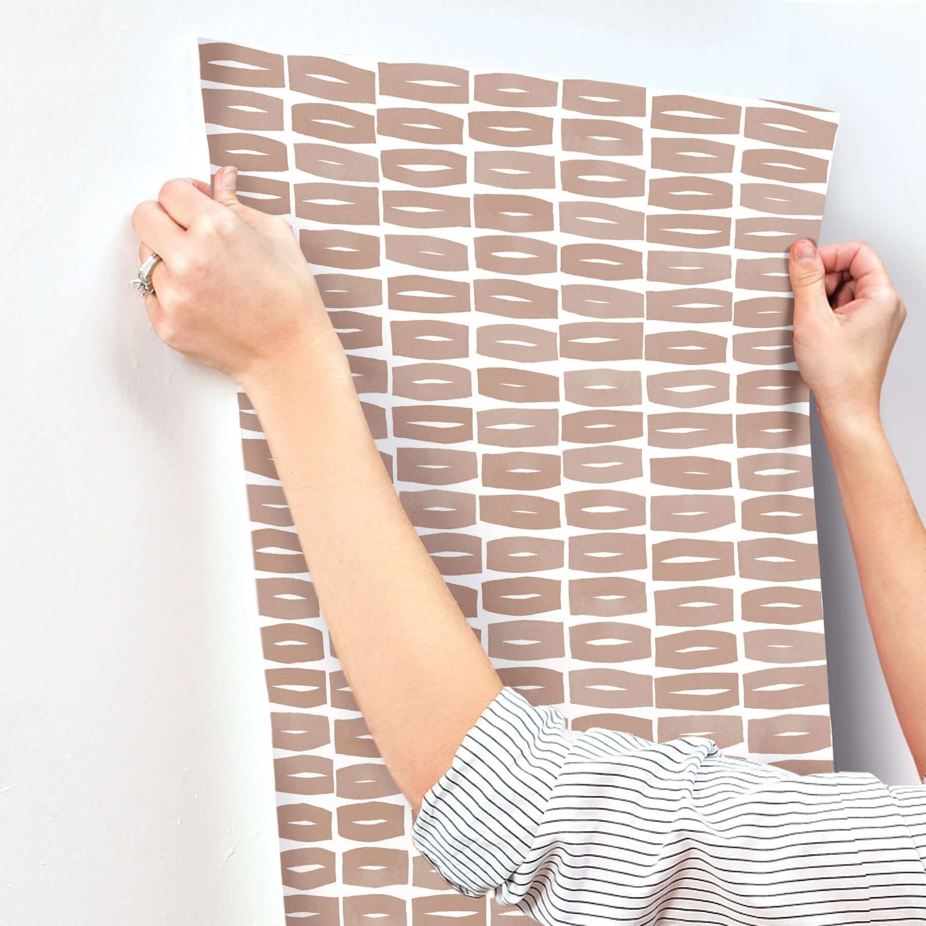 modernist-motif-terracotta-wallpaper-york-wallcoverings-zm2861 - York Wallcoverings Wallpaper