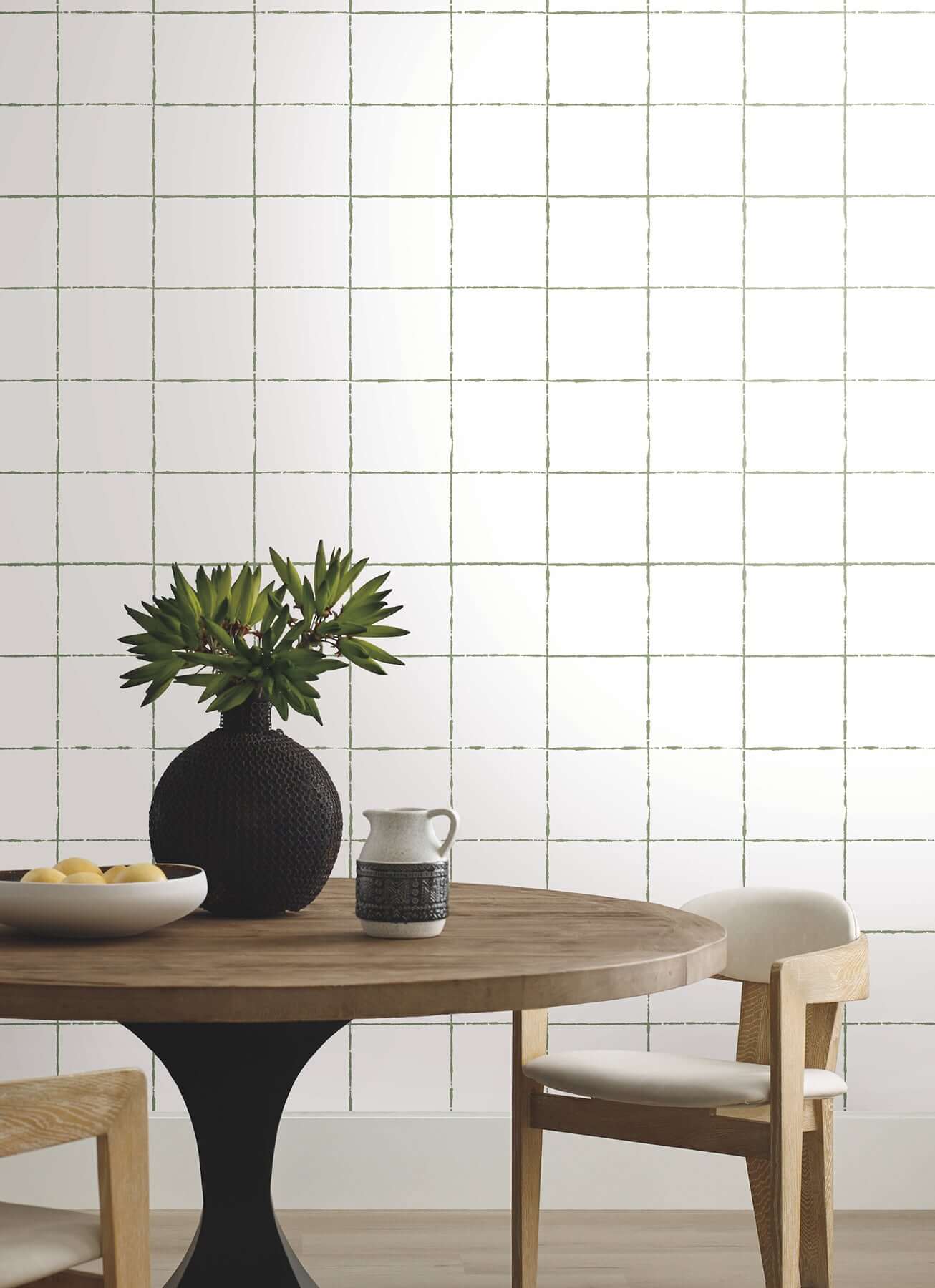 la-vitre-plaid-leaf-wallpaper-york-wallcoverings-zm2852 - York Wallcoverings Wallpaper