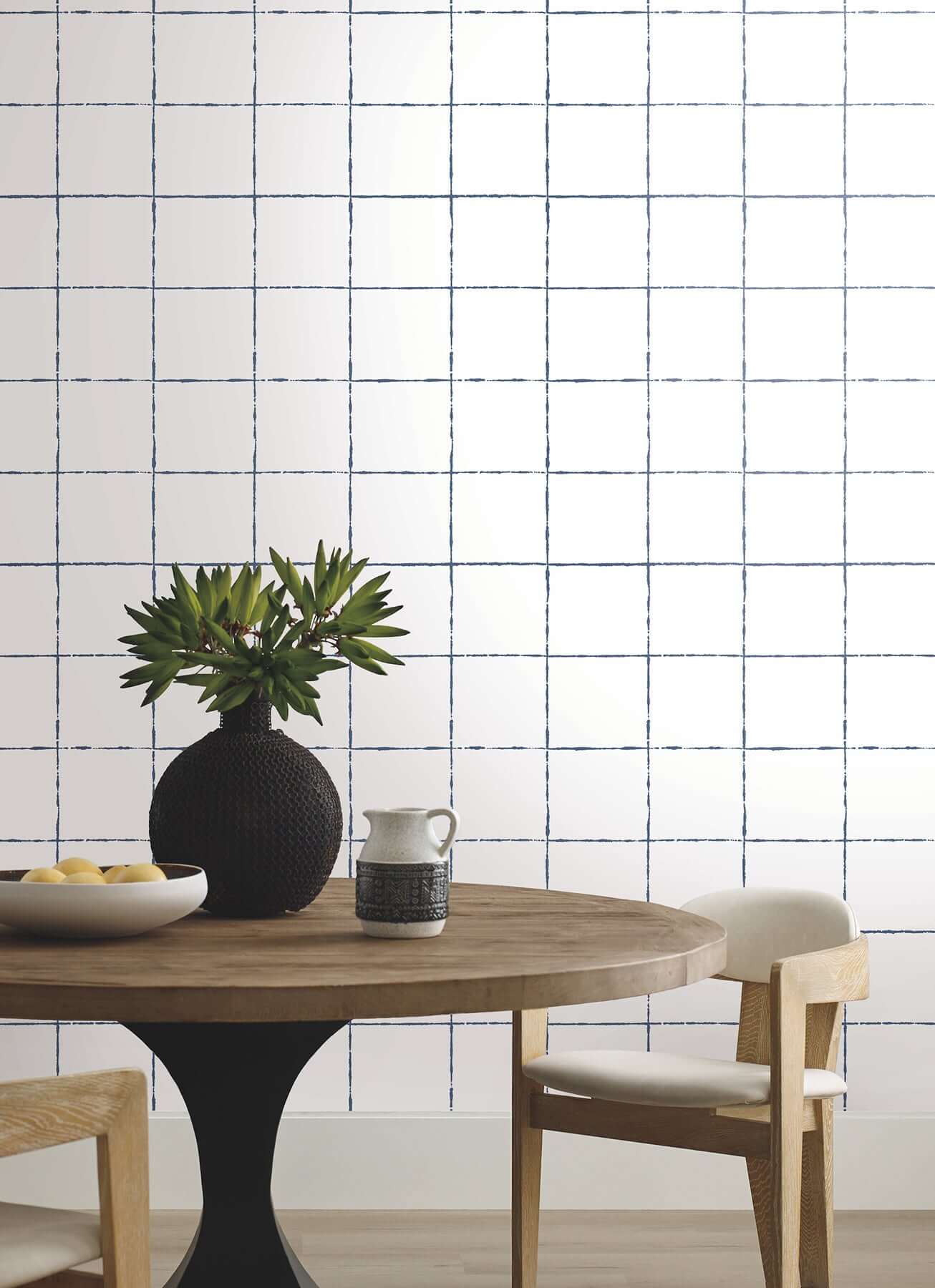 la-vitre-plaid-ultramarine-wallpaper-york-wallcoverings-zm2856 - York Wallcoverings Wallpaper