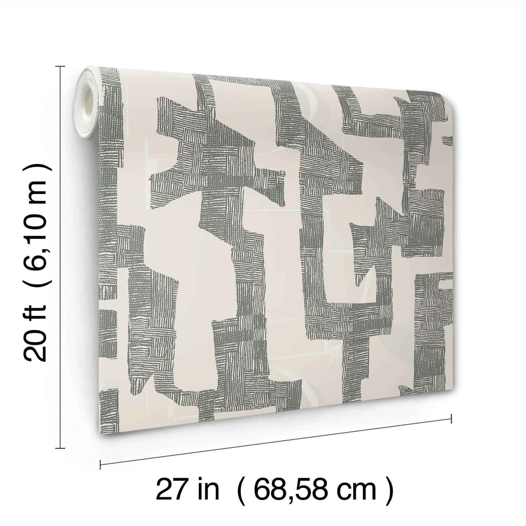 Tribe Black & Taupe Premium Peel + Stick Wallpaper - York Wallcoverings - PSW1669RL - York Wallcoverings Wallpaper