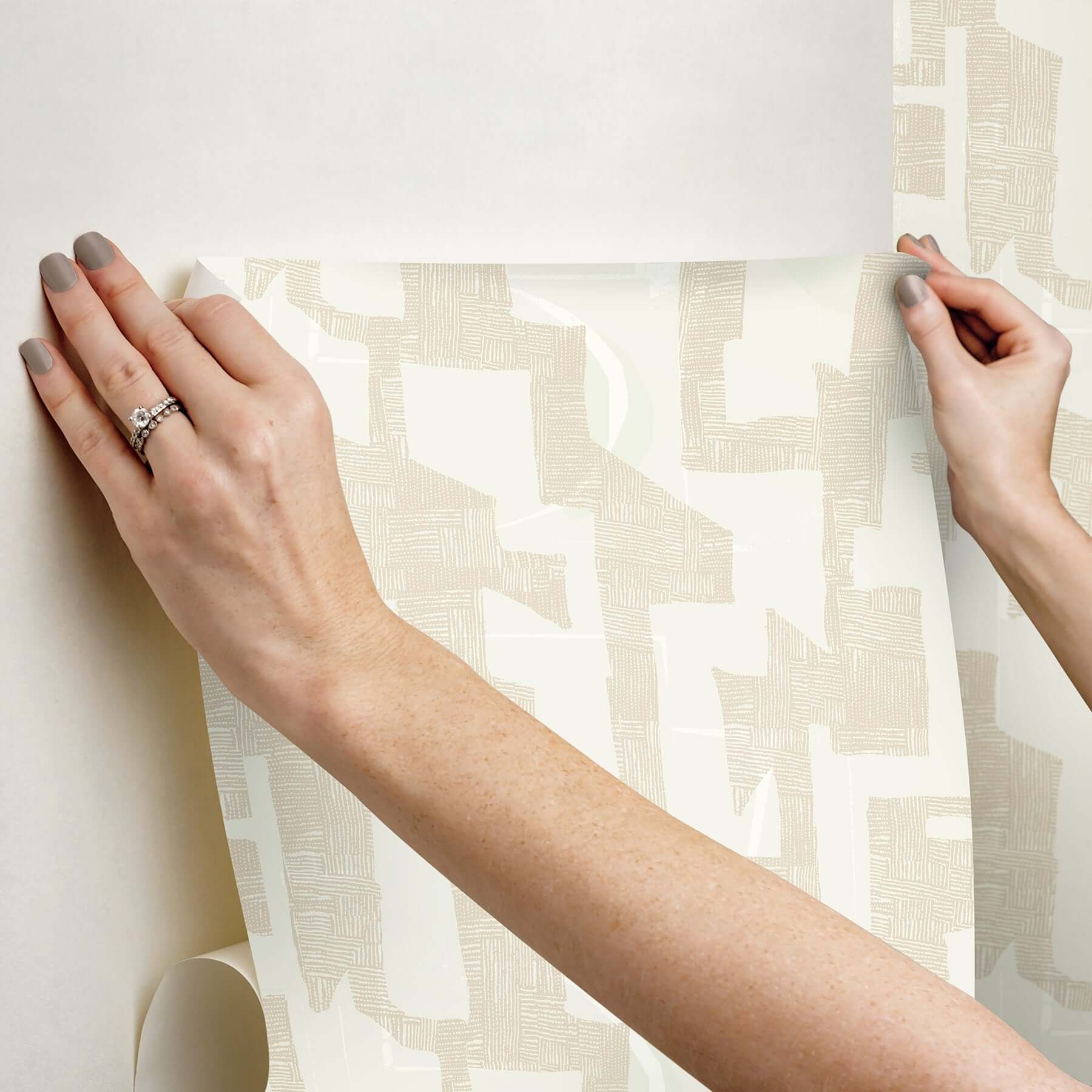 tribe-caramel-cream-premium-peel-stick-wallpaper-york-wallcoverings-psw1670rl - York Wallcoverings Wallpaper