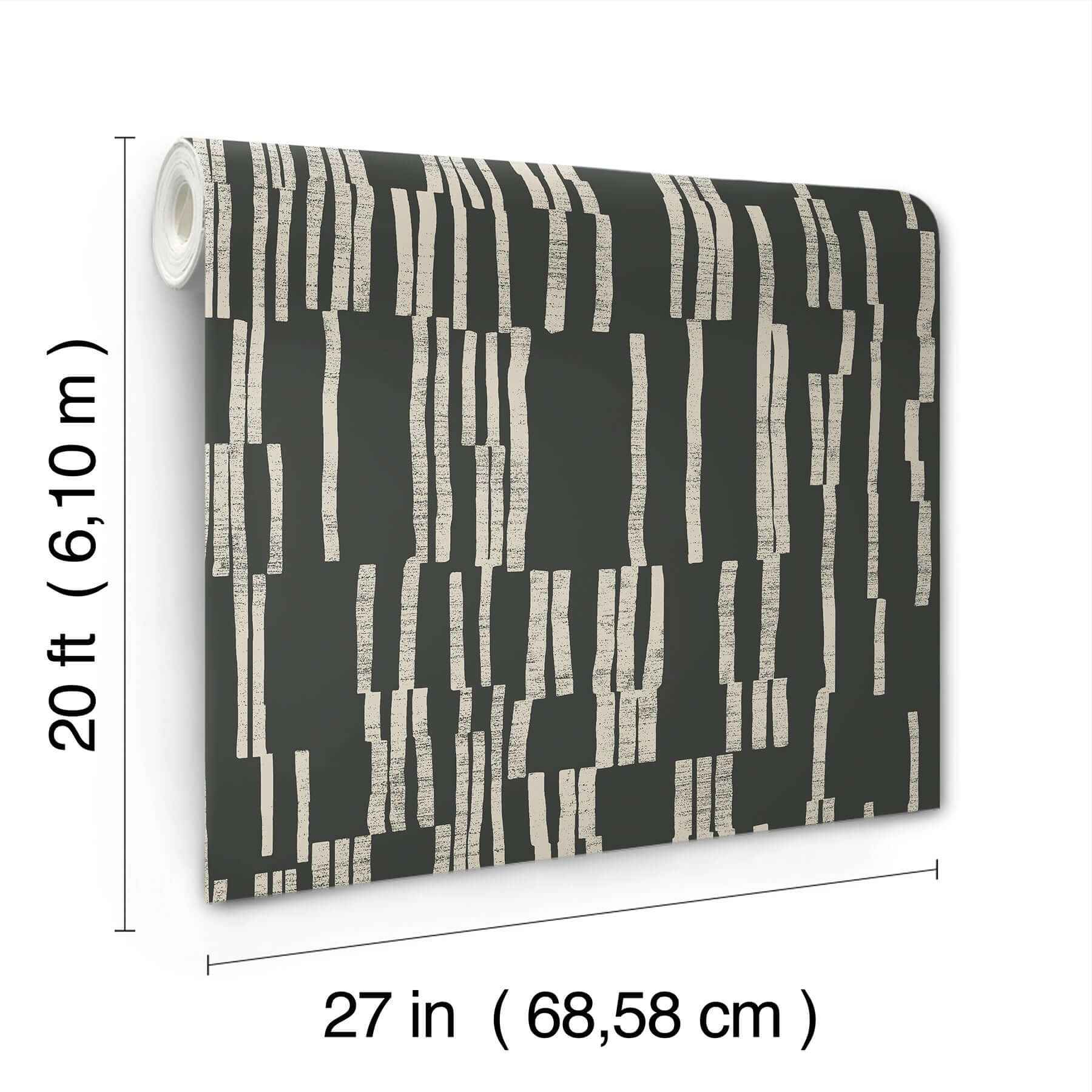 Koso Black & Taupe Premium Peel + Stick Wallpaper - York Wallcoverings - PSW1663RL - York Wallcoverings Wallpaper