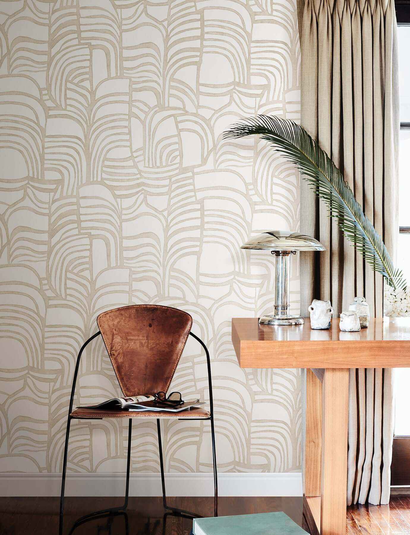 Featherwork Linen Premium Peel + Stick Wallpaper - York Wallcoverings - PSW1658RL - York Wallcoverings Wallpaper