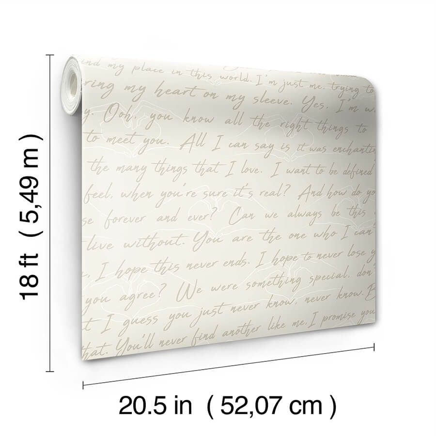 love-letters-parchment-peel-and-stick-wallpaper-york-wallcoverings-rmws1250 - York Wallcoverings Wallpaper