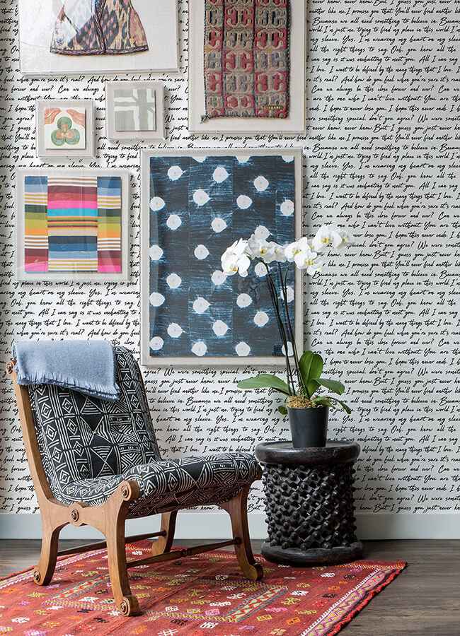 Love Letters Ink Peel & Stick Wallpaper - York Wallcoverings - RMWS1251 - York Wallcoverings Wallpaper