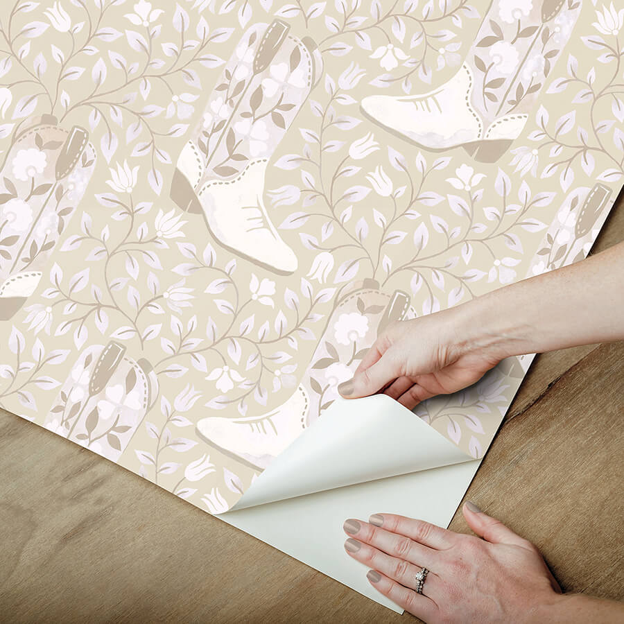 cowgirl-like-me-beige-peel-and-stick-wallpaper-york-wallcoverings-rmws1261 - York Wallcoverings Wallpaper