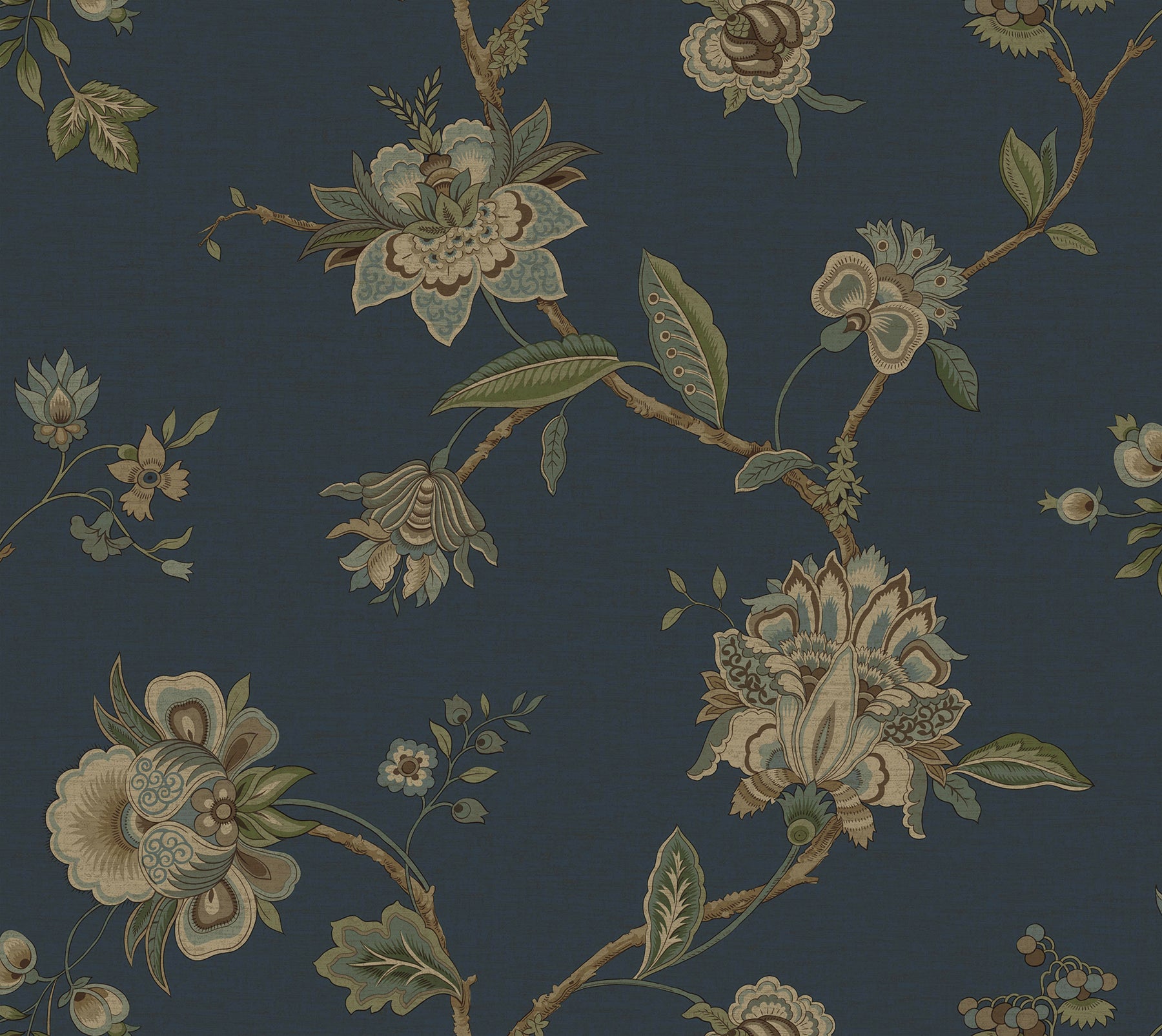 monaco-blue-jacobean-trail-wallpaper-york-wallcoverings-man33064 - York Wallcoverings Papel pintado