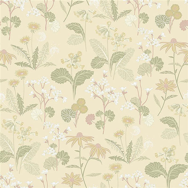 magdalena-light-yellow-dandelion-wallpaper-york-wallcoverings-4080-92135 - York Wallcoverings Wallpaper