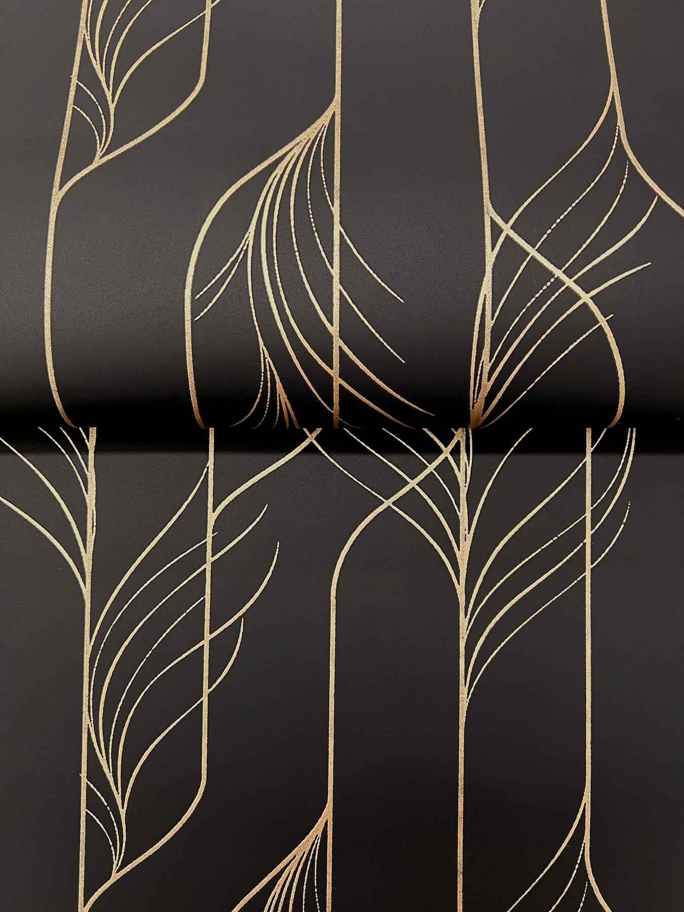 Elemental Thread Black & Gold Wallpaper - York Wallcoverings - DF3305
