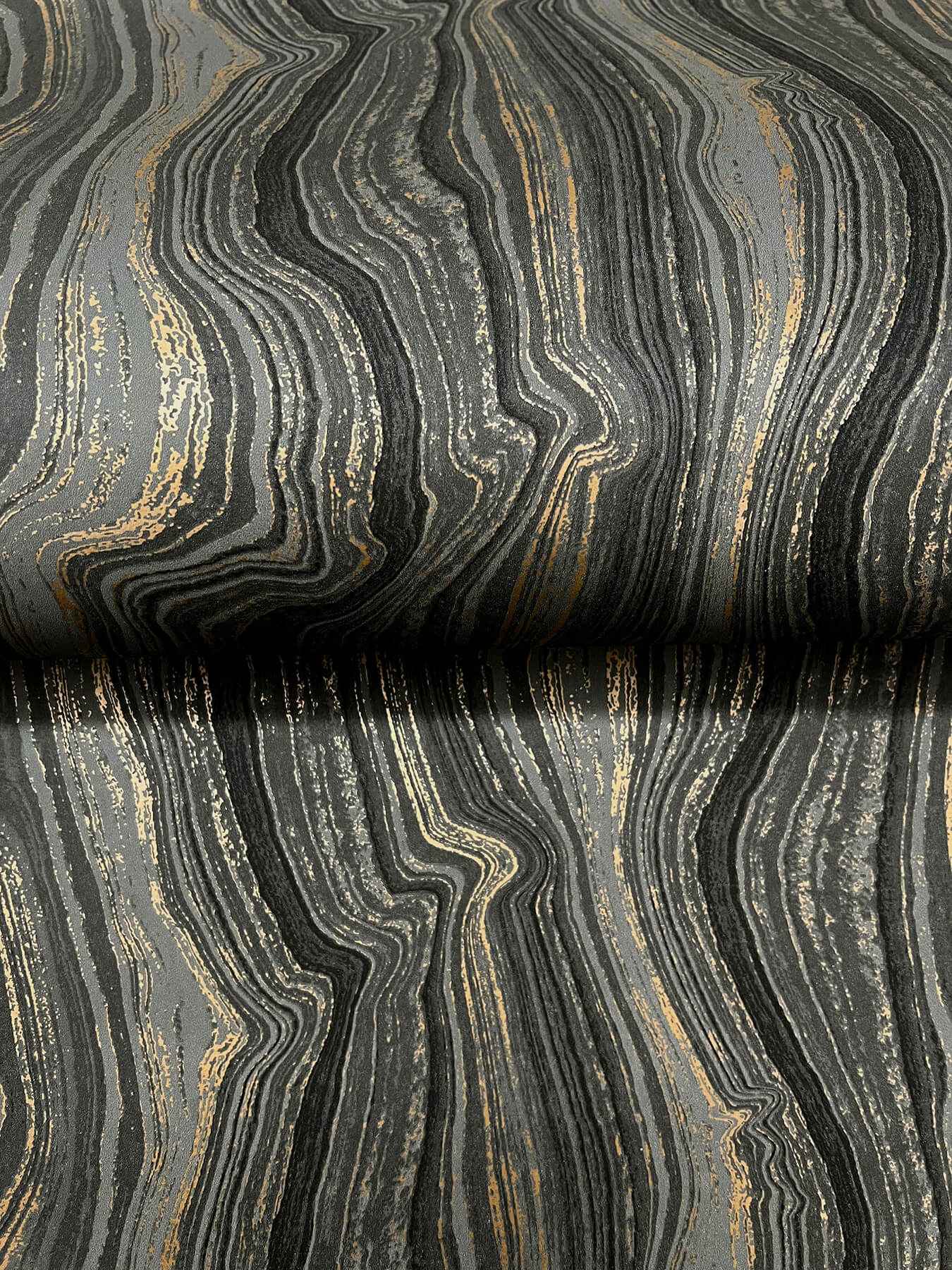 Mineral Shimmer Black & Gold Wallpaper - York Wallcoverings - DF3326 - York Wallcoverings Wallpaper