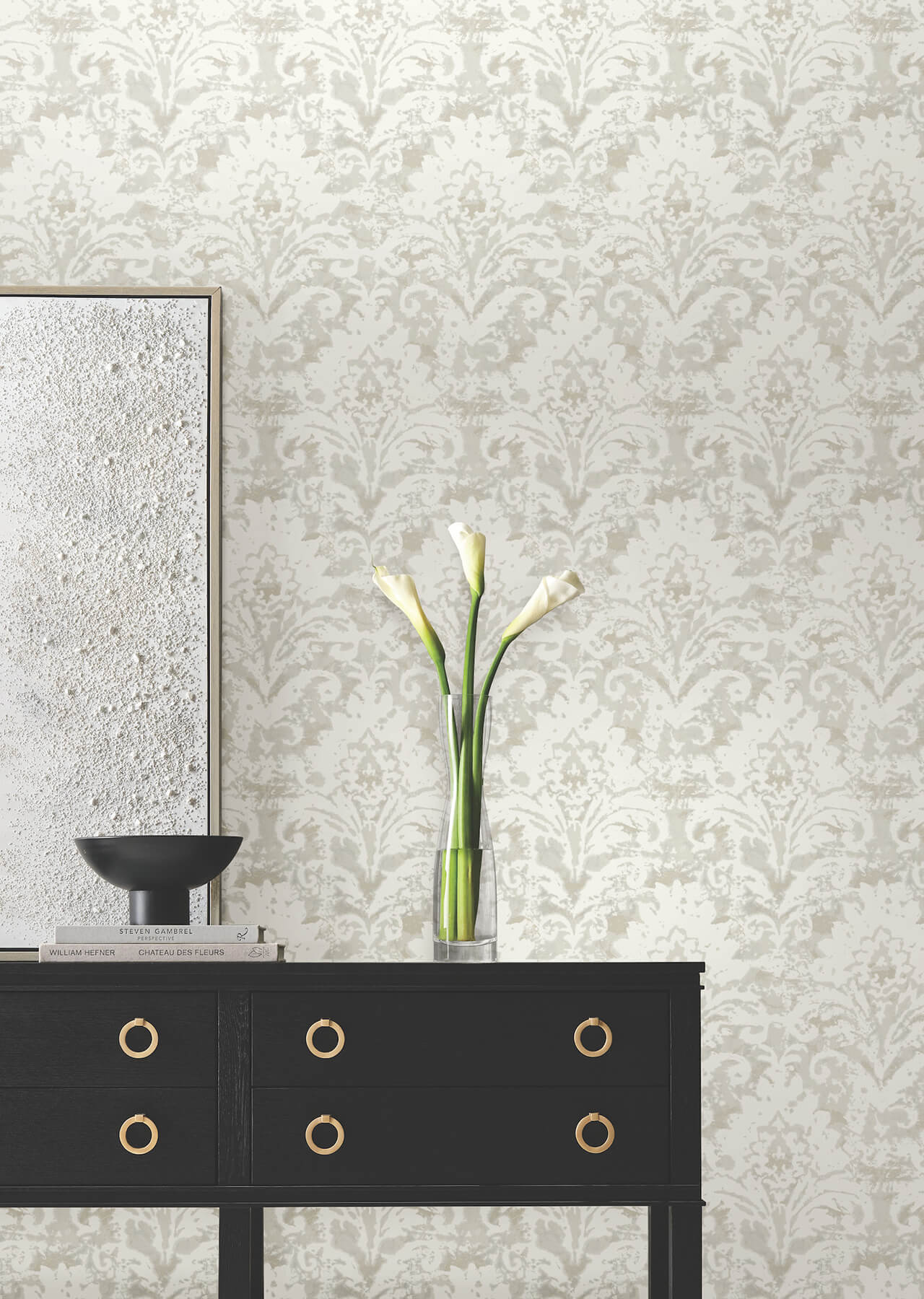 velvet-crush-damask-cream-pearl-wallpaper-york-wallcoverings-df3334 - York Wallcoverings Wallpaper