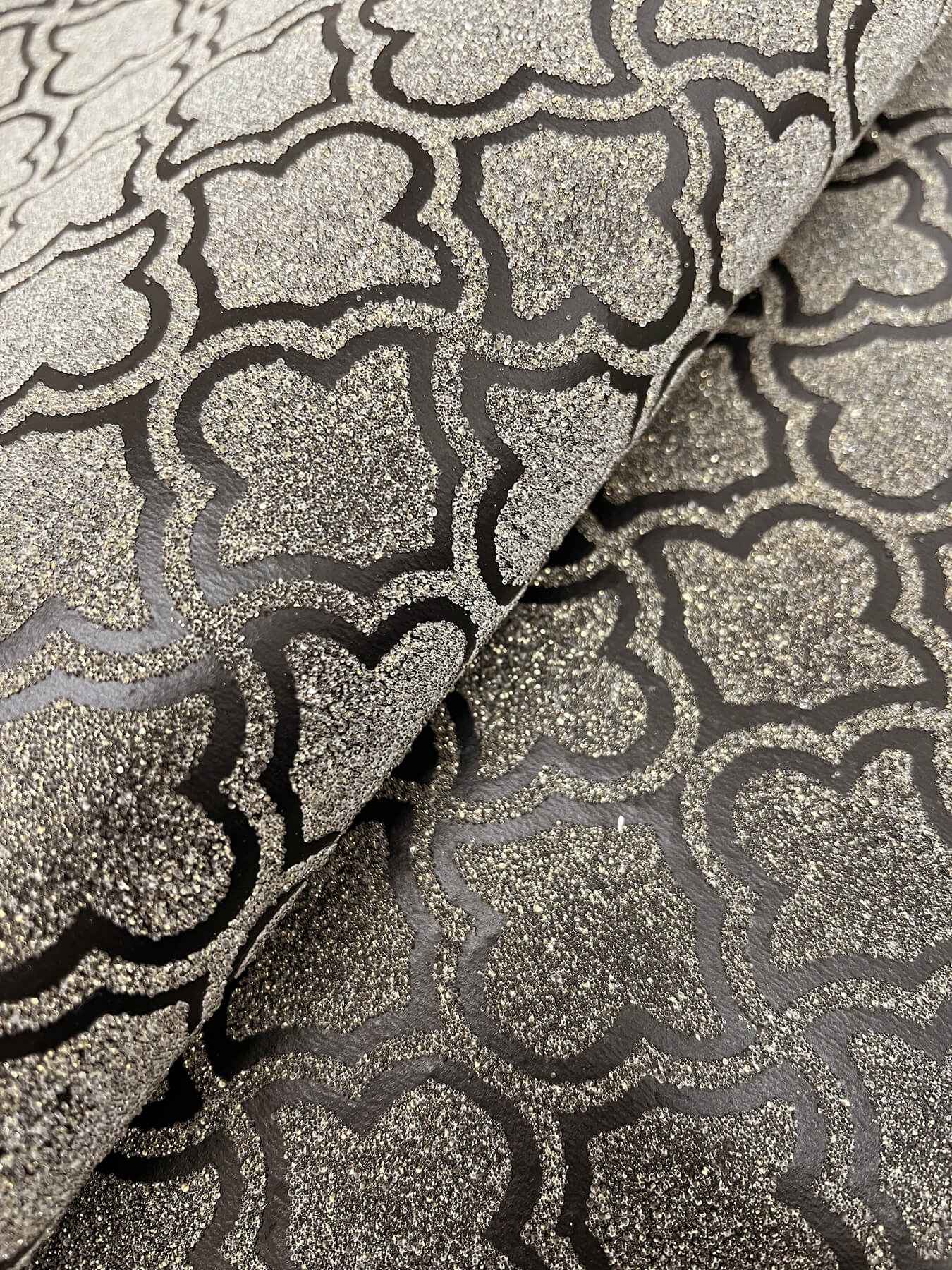 Uptown Glam Black & Gold Wallpaper - York Wallcoverings - DF3336