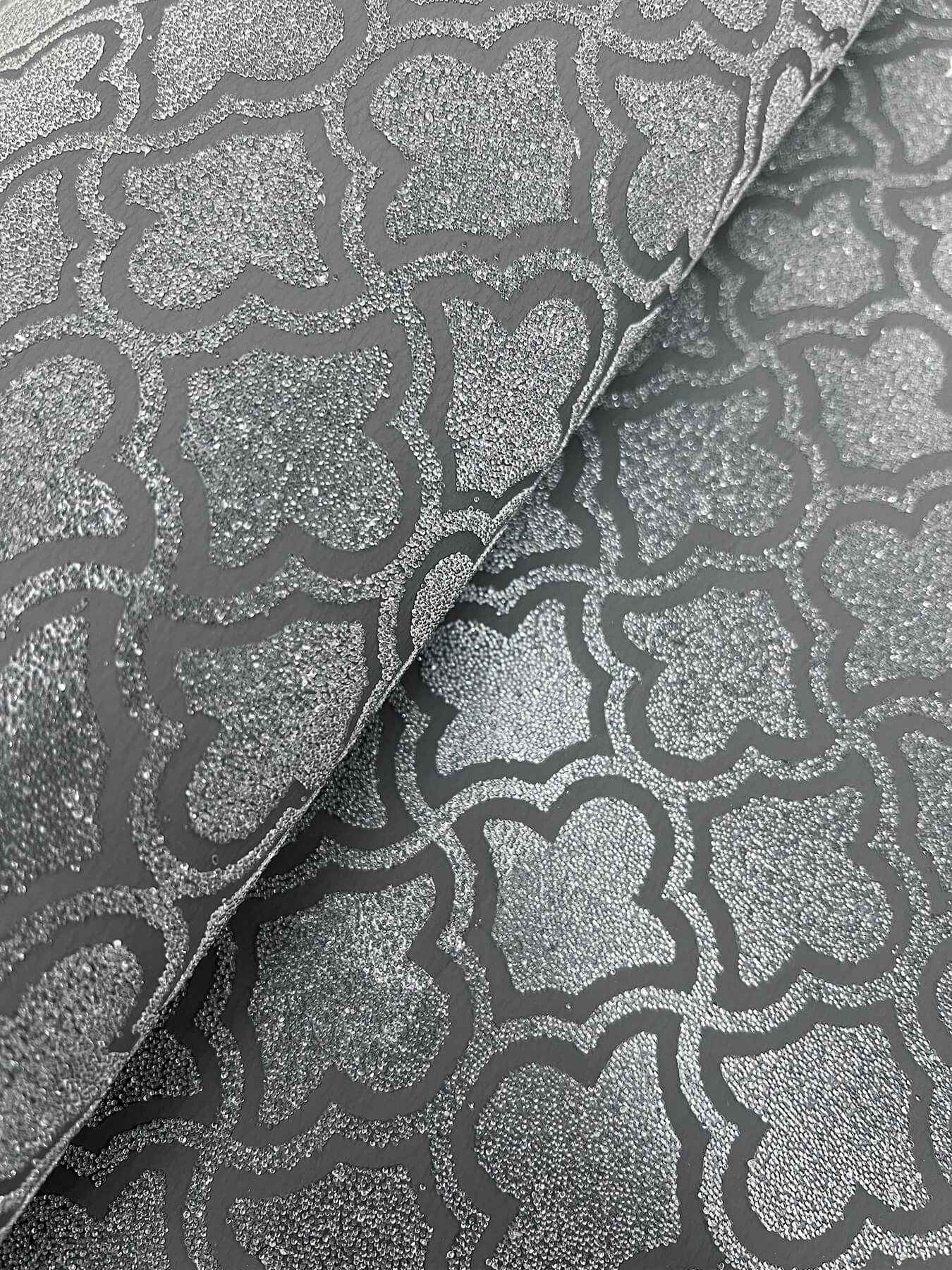 Uptown Glam Charcoal Wallpaper - York Wallcoverings - DF3338