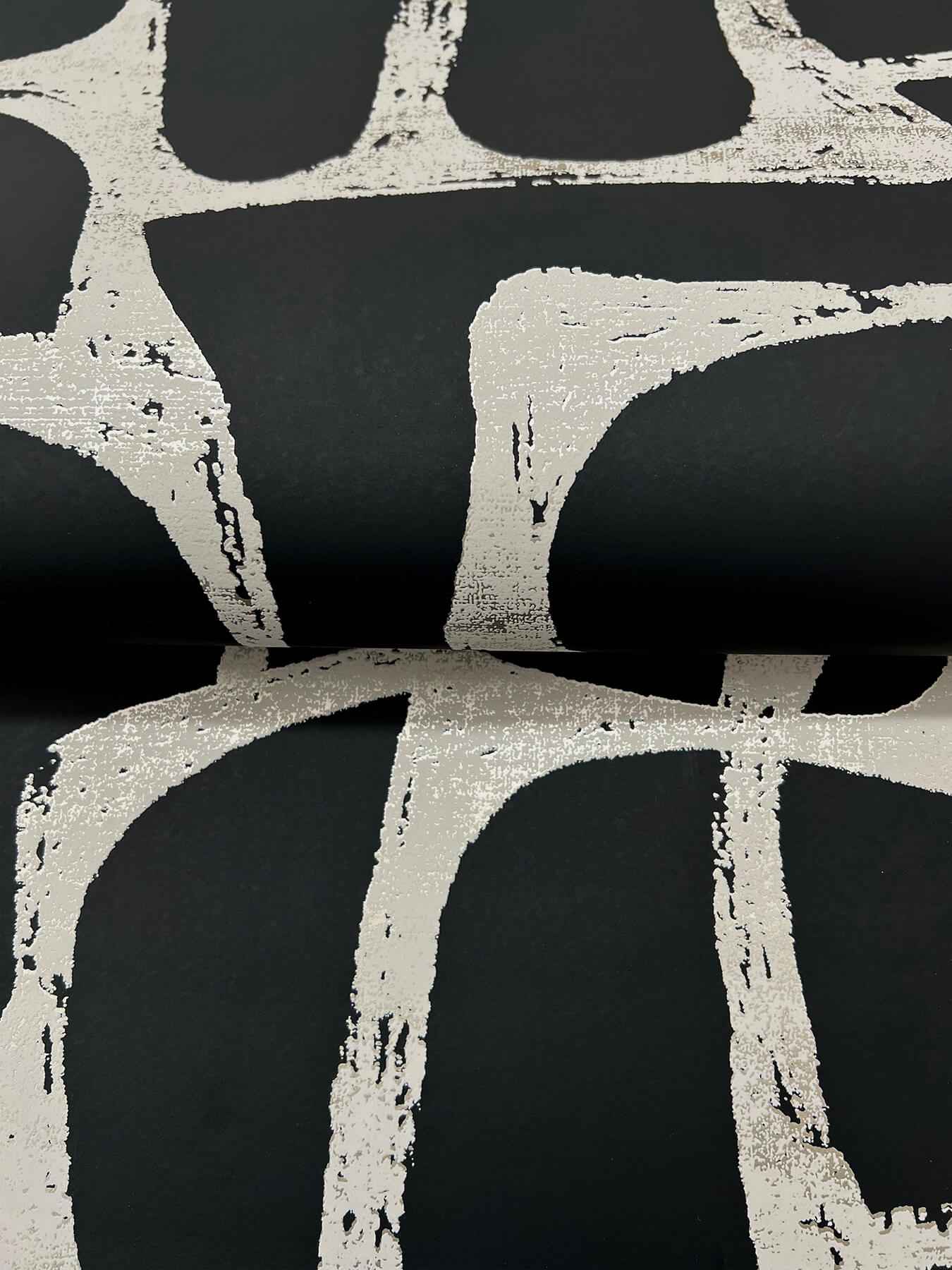 Craftsman Geometric Black Wallpaper - York Wallcoverings - DF3352 - York Wallcoverings Wallpaper