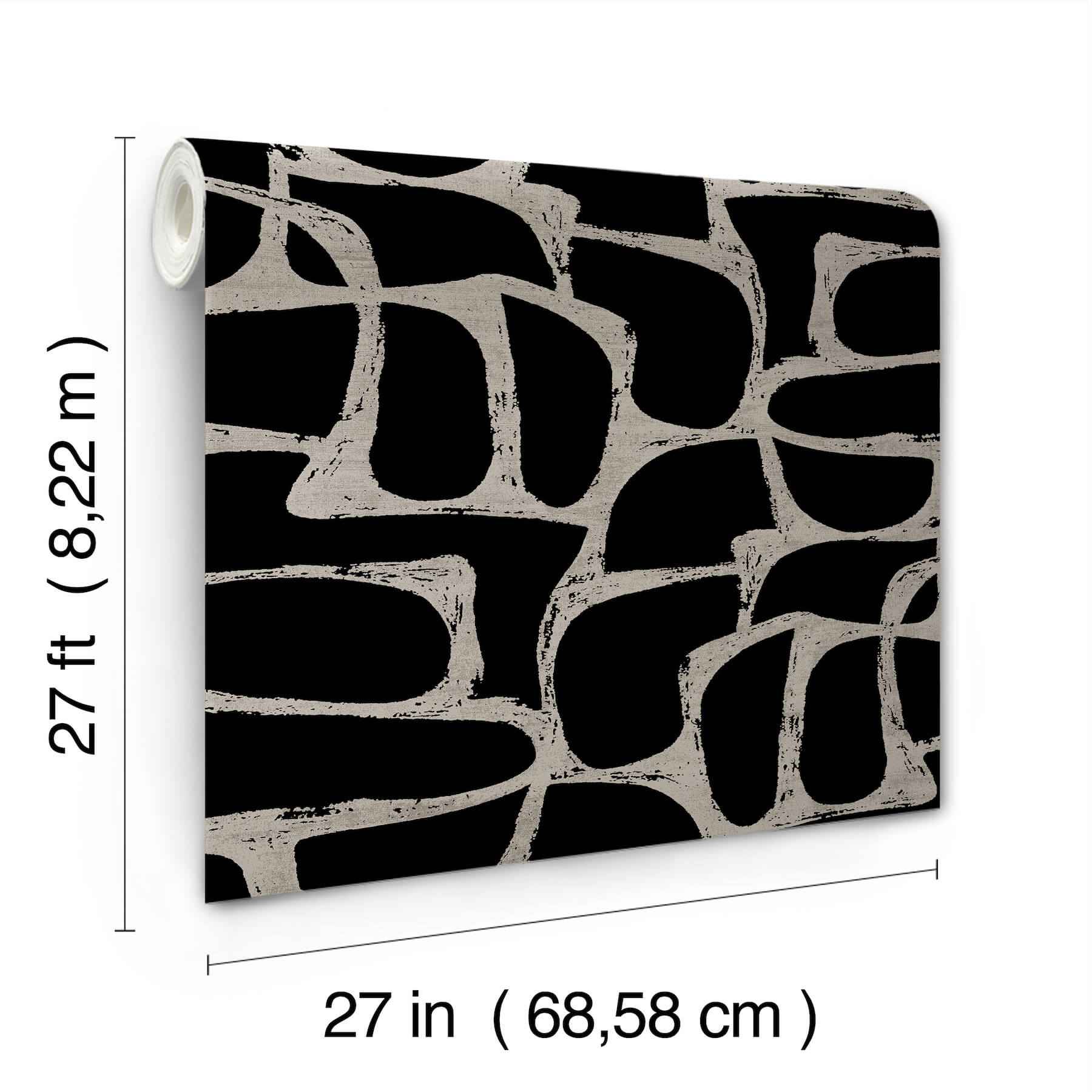 Craftsman Geometric Black Wallpaper - York Wallcoverings - DF3352 - York Wallcoverings Wallpaper