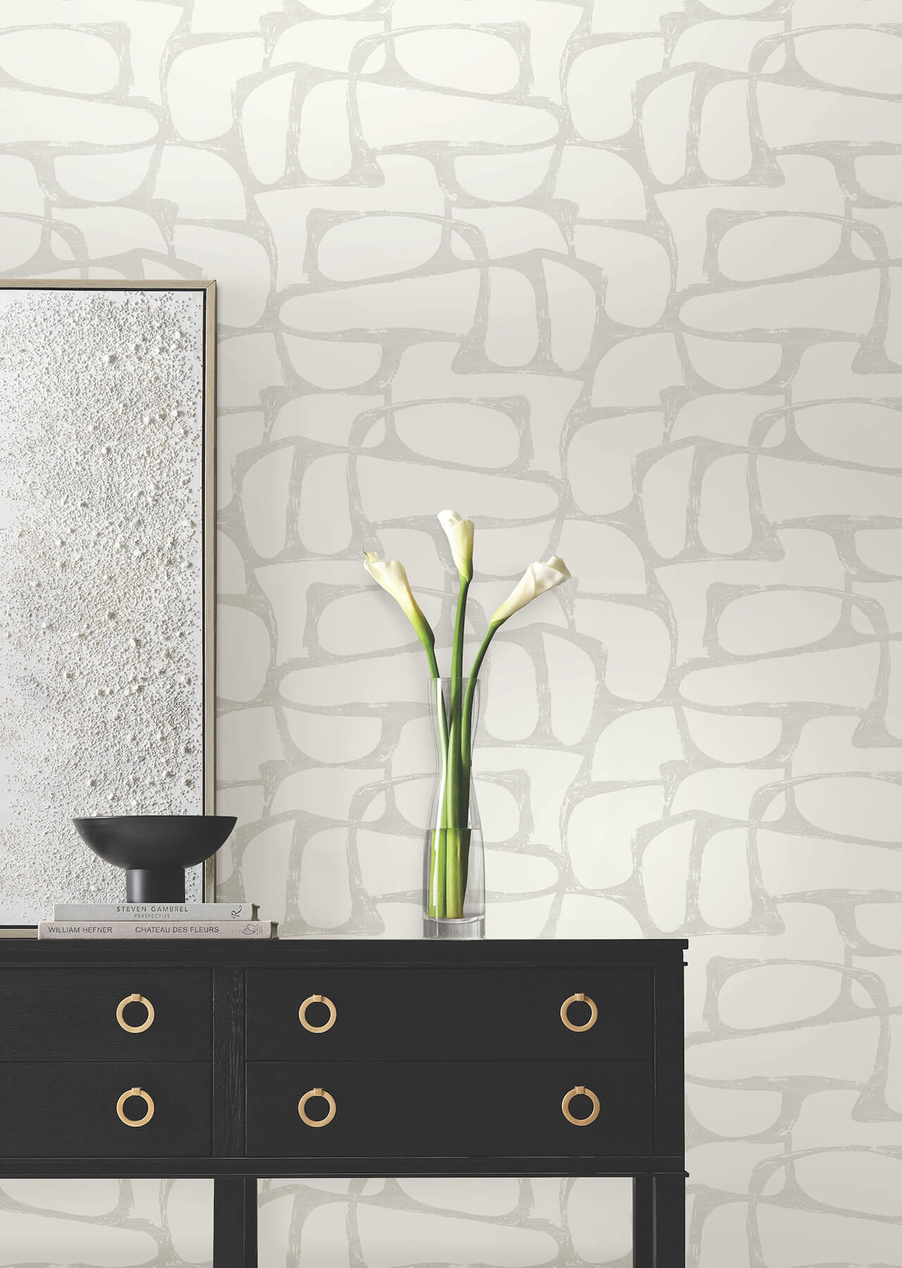 craftsman-geometric-white-soft-grey-wallpaper-york-wallcoverings-df3353 - York Wallcoverings Wallpaper