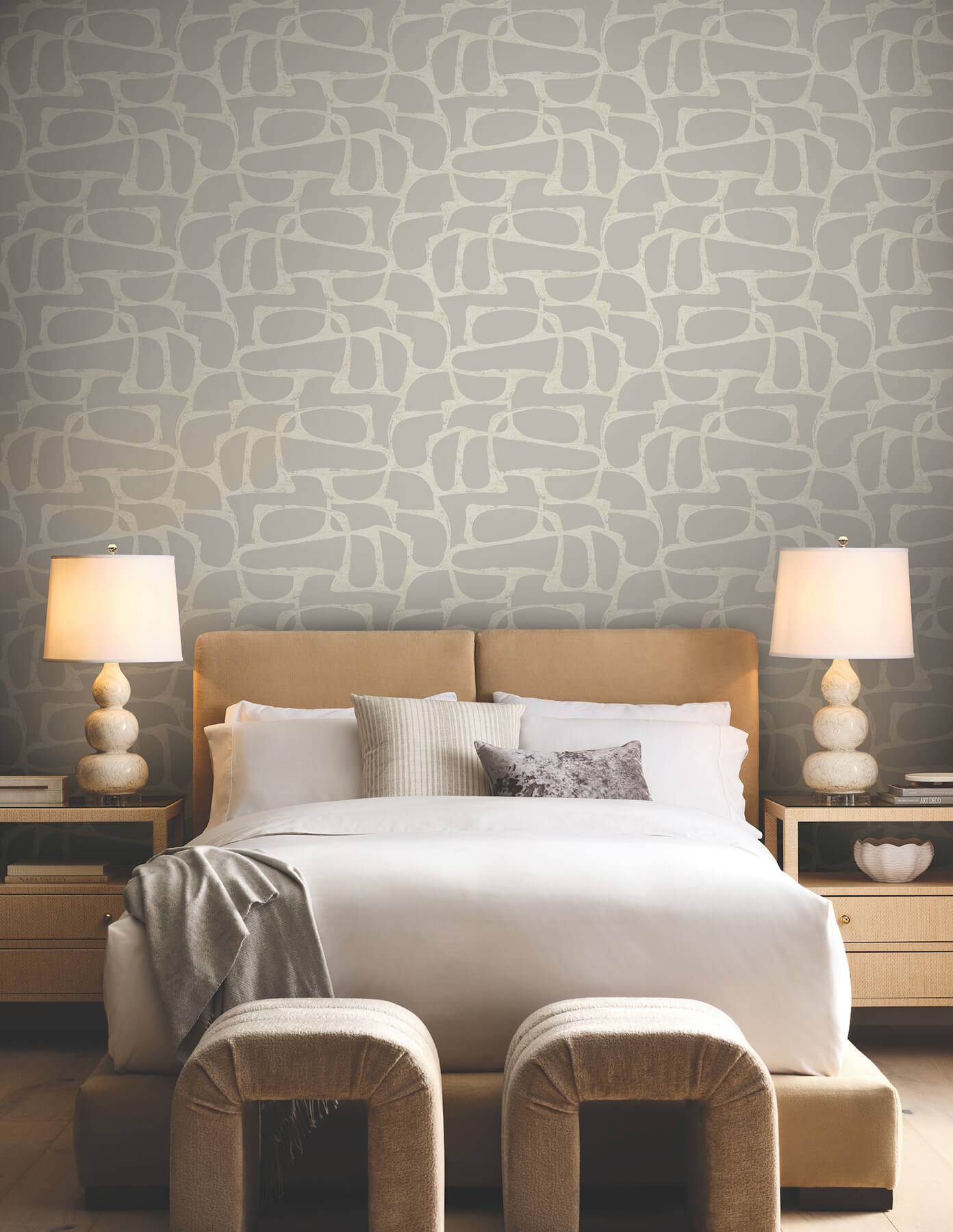 craftsman-geometric-taupe-wallpaper-york-wallcoverings-df3354 - York Wallcoverings Wallpaper